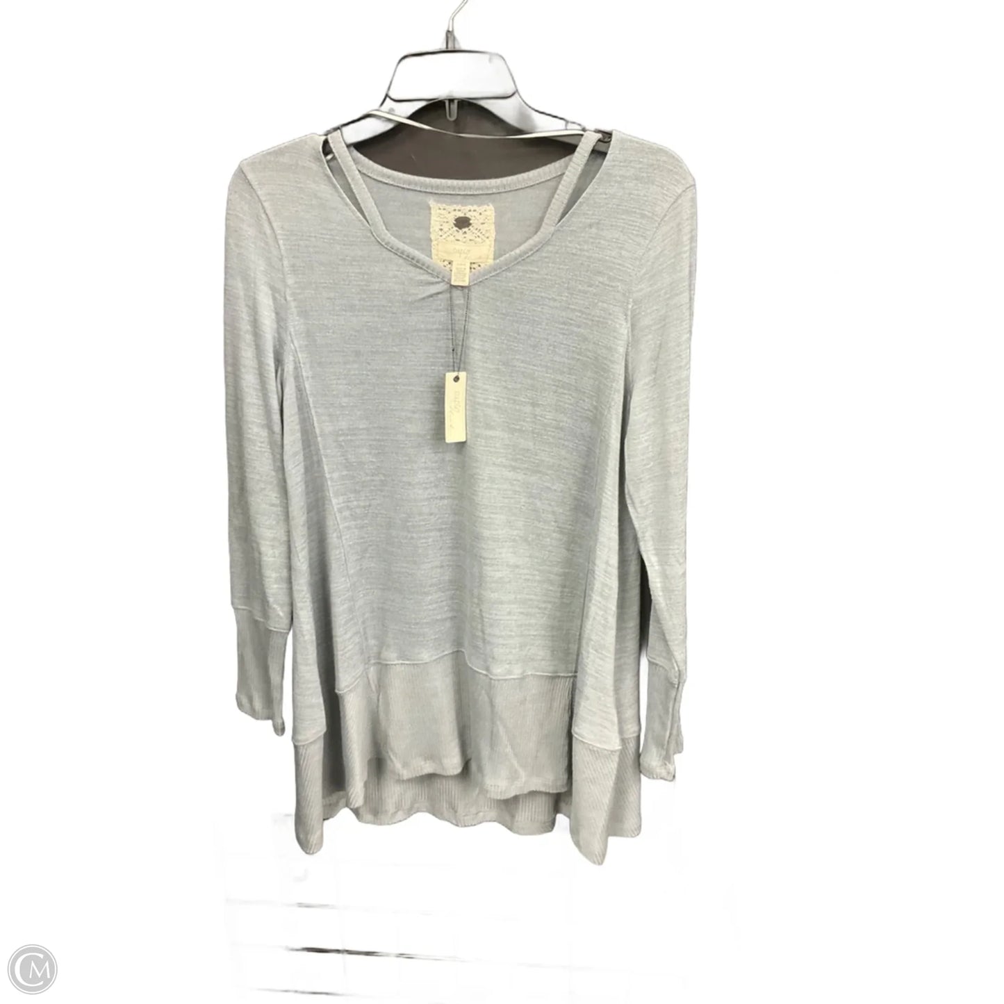 Top Long Sleeve By Cupio In Grey, Size: L