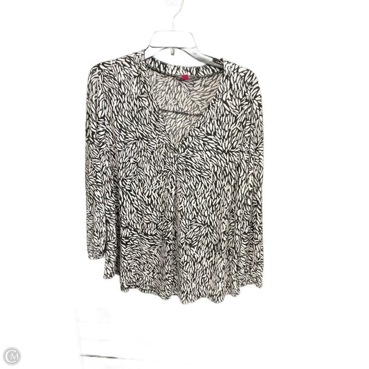 Top Long Sleeve By Vince Camuto In Black & White, Size: L