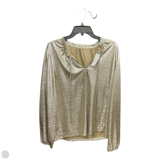 Top Long Sleeve By Loft In Gold, Size: L