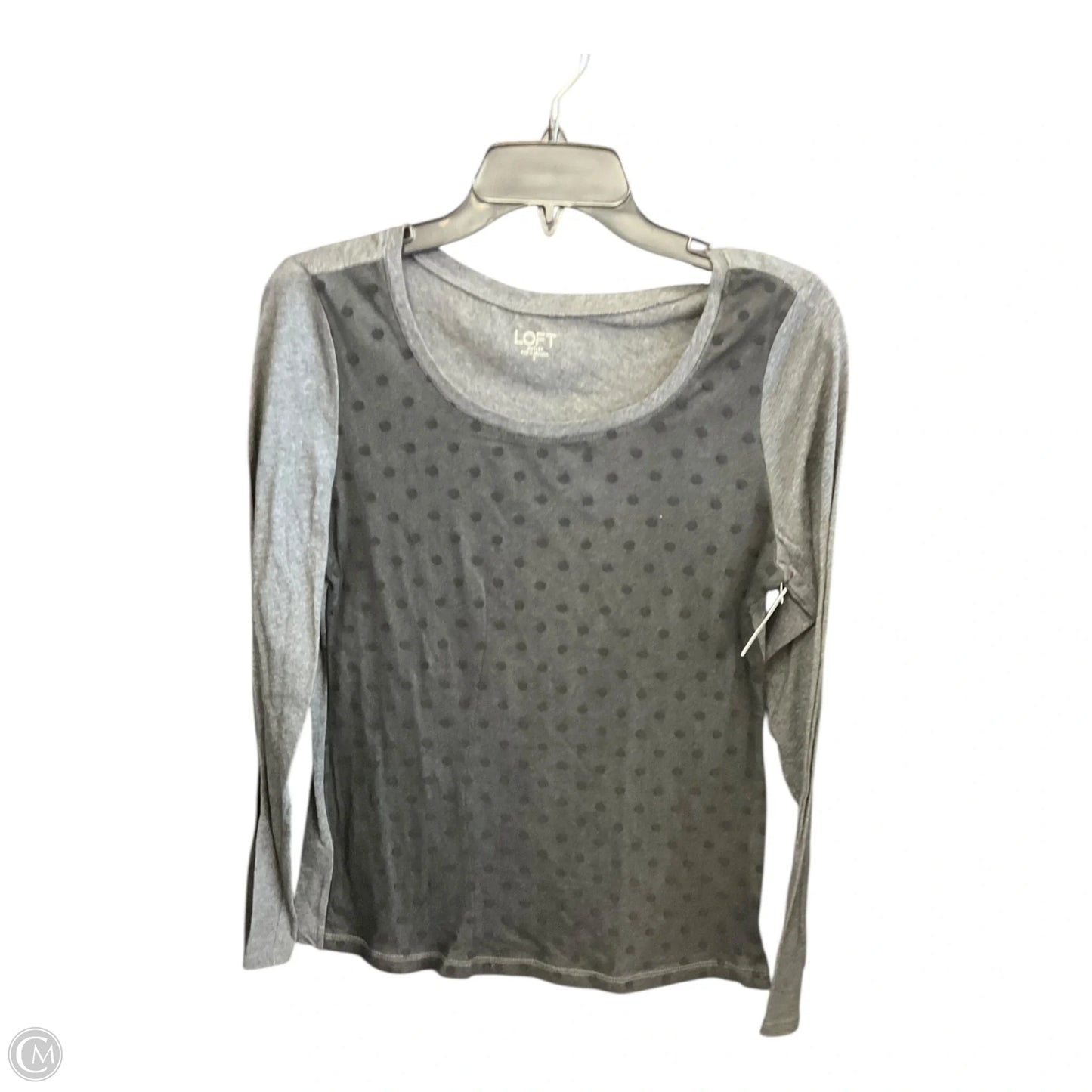 Top Long Sleeve By Loft In Black & Grey, Size: S