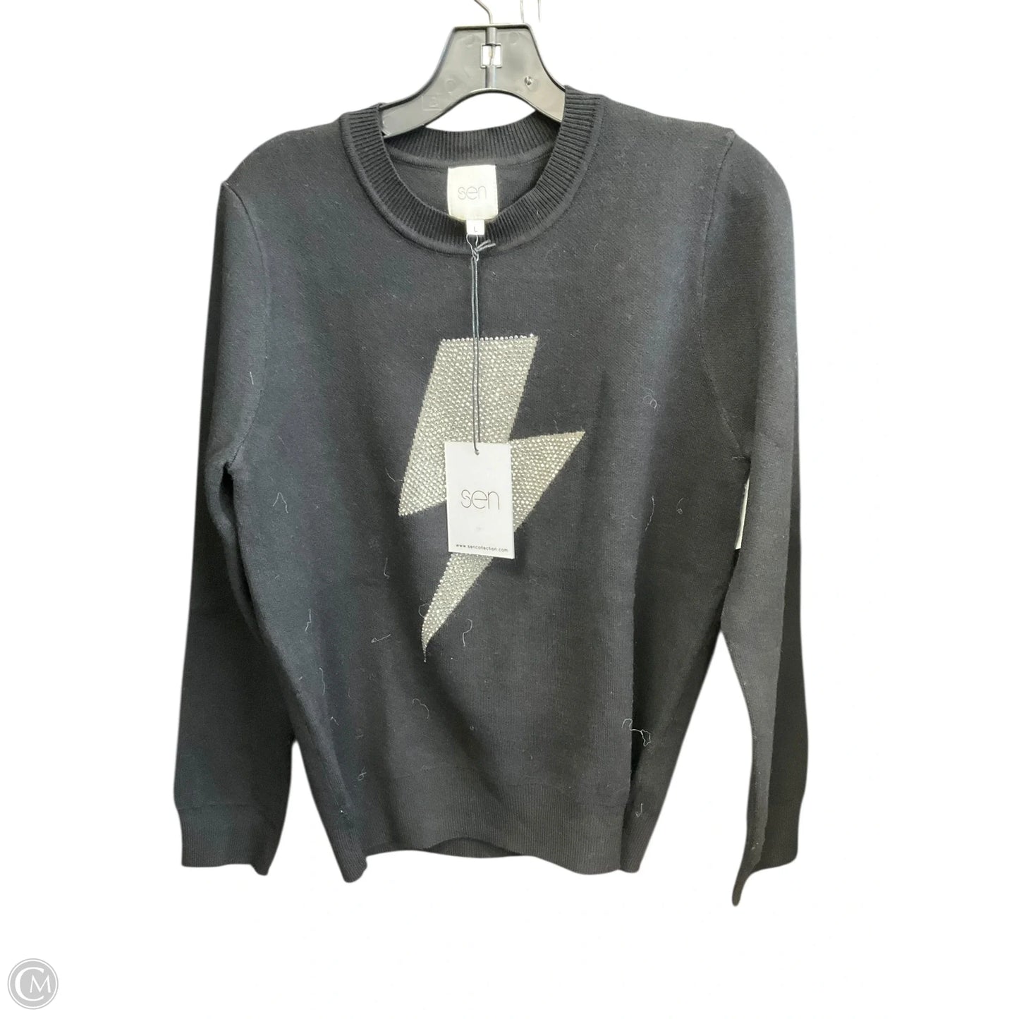 Sweater By Clothes Mentor In Black, Size: L