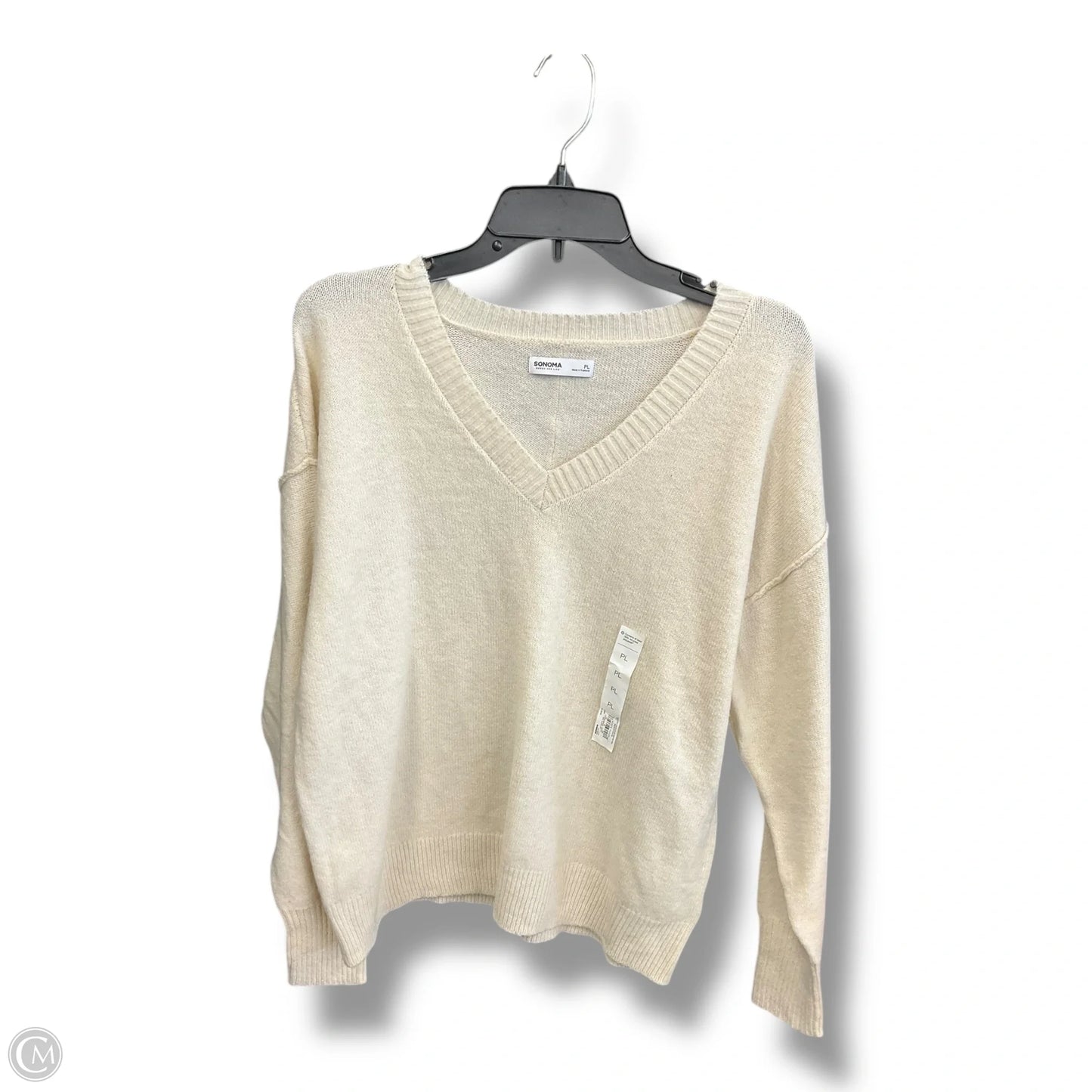 Top Long Sleeve By Sonoma In Cream, Size: Lp