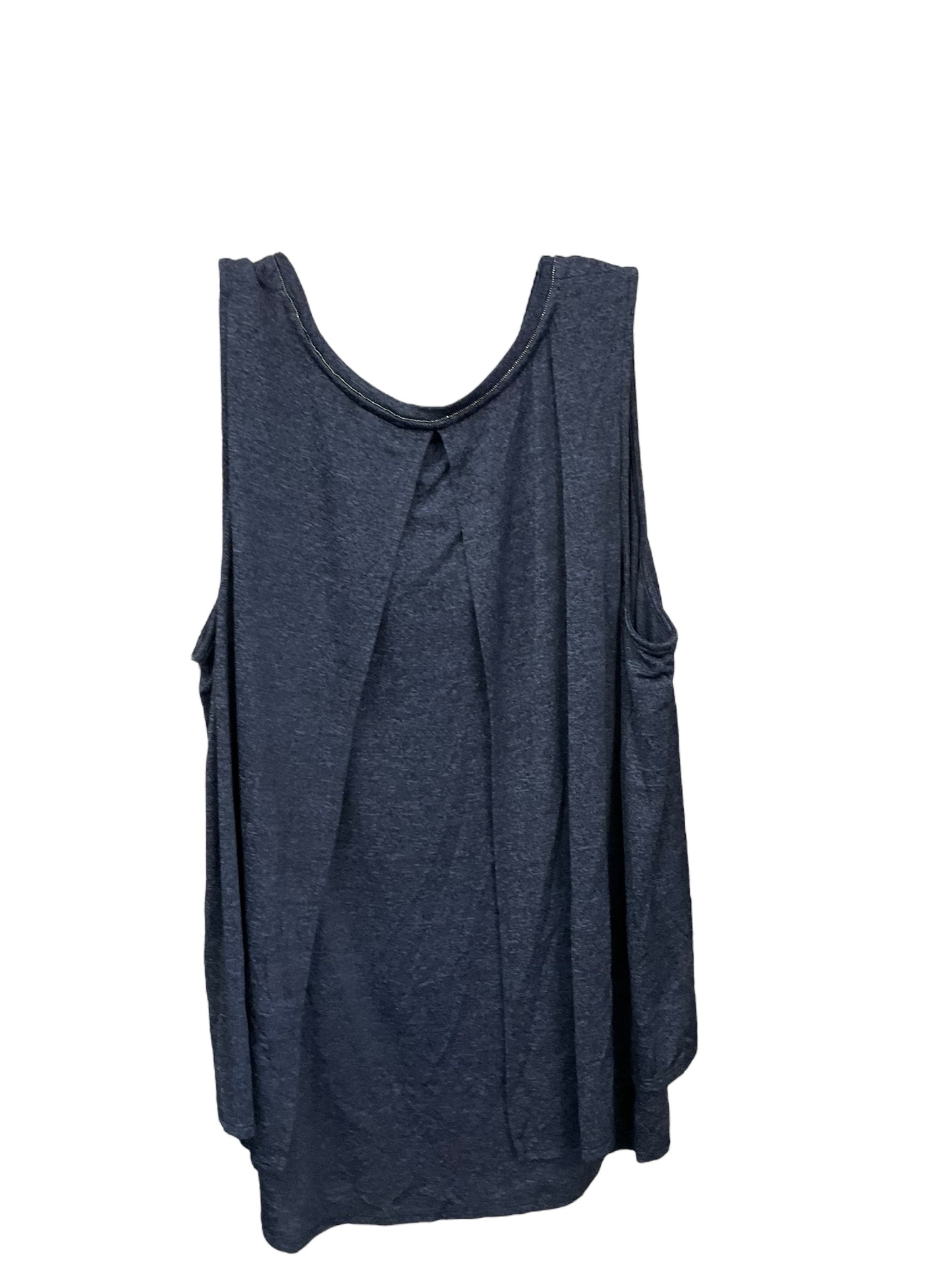 Top Sleeveless By Apt 9 In Blue Black, Size: 2x