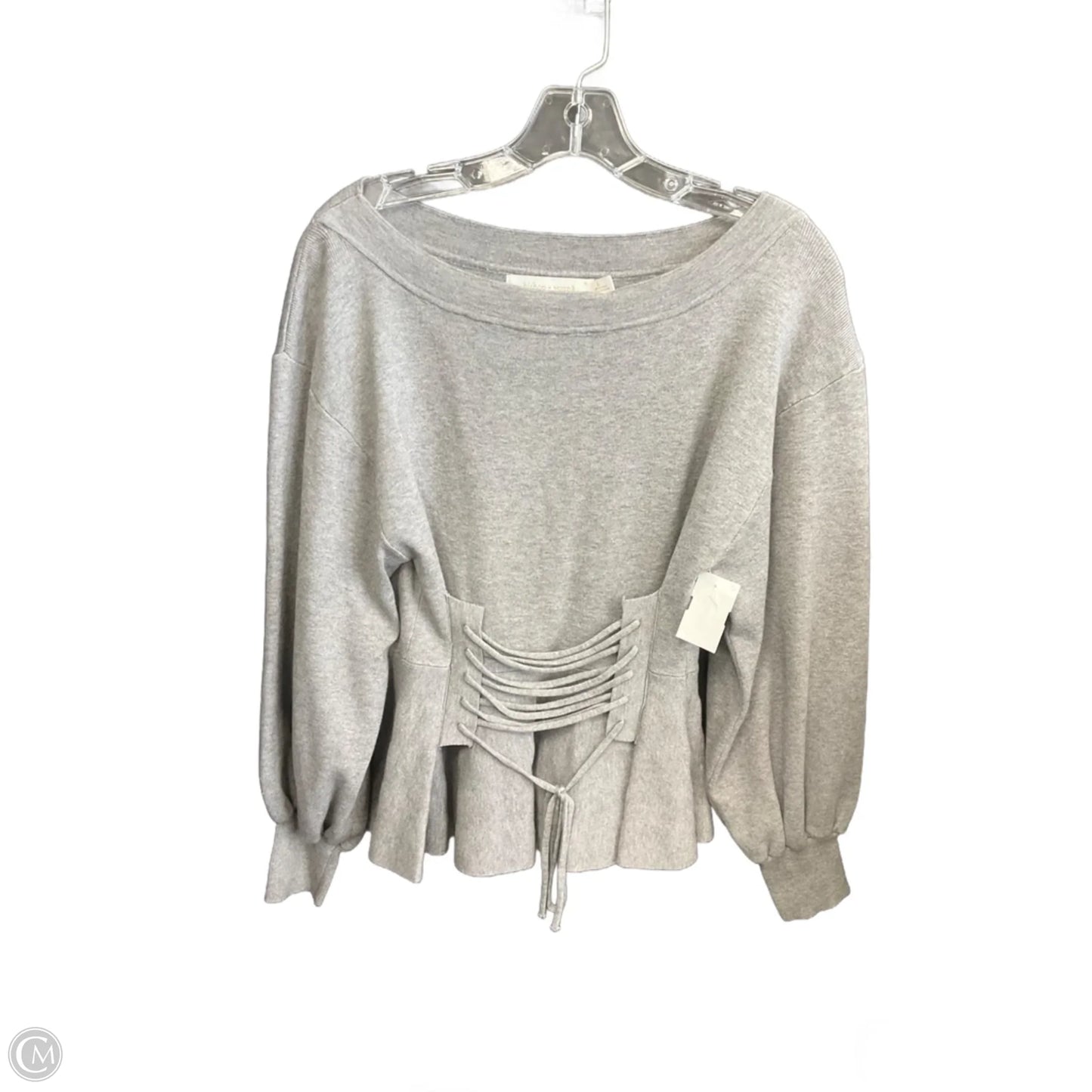 Top Long Sleeve By Bishop + Young In Grey, Size: L