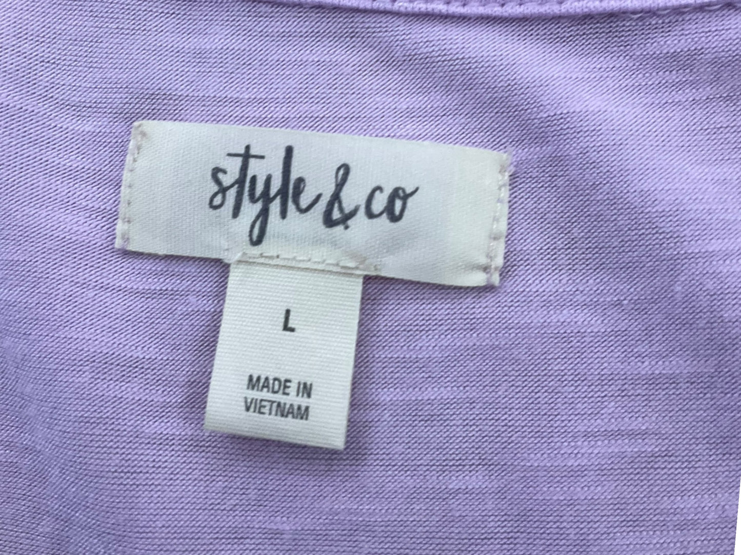 Top Short Sleeve Basic By Style And Company In Purple, Size: L