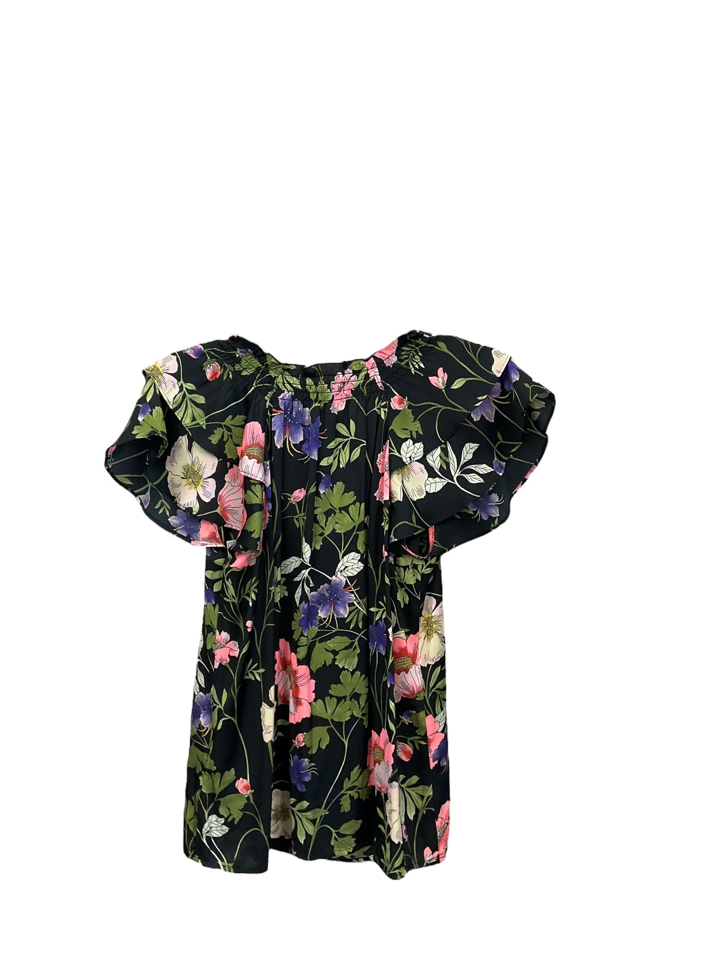 Top Short Sleeve By Express In Floral Print, Size: S