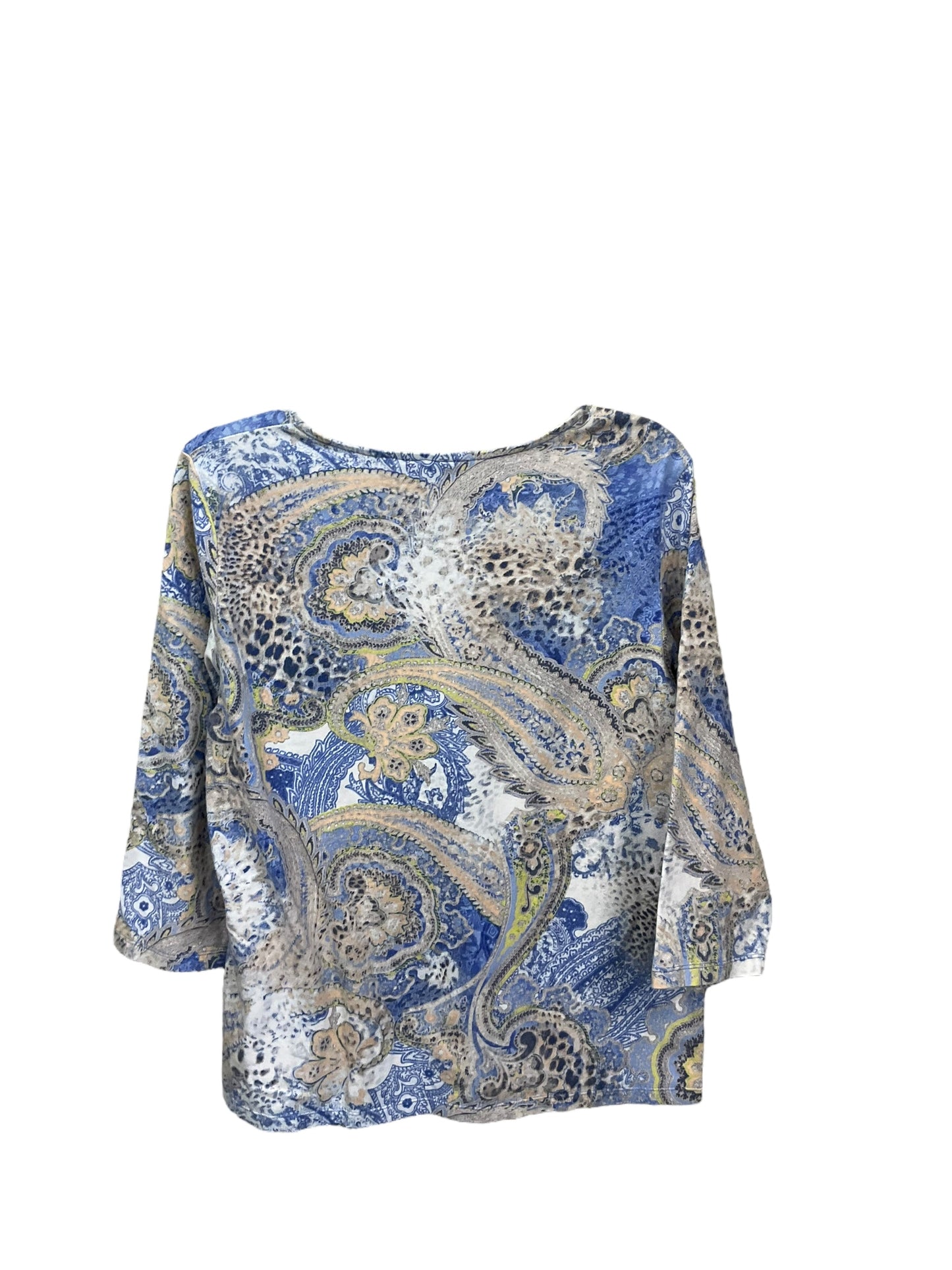 Top 3/4 Sleeve By Chicos In Paisley Print, Size: L