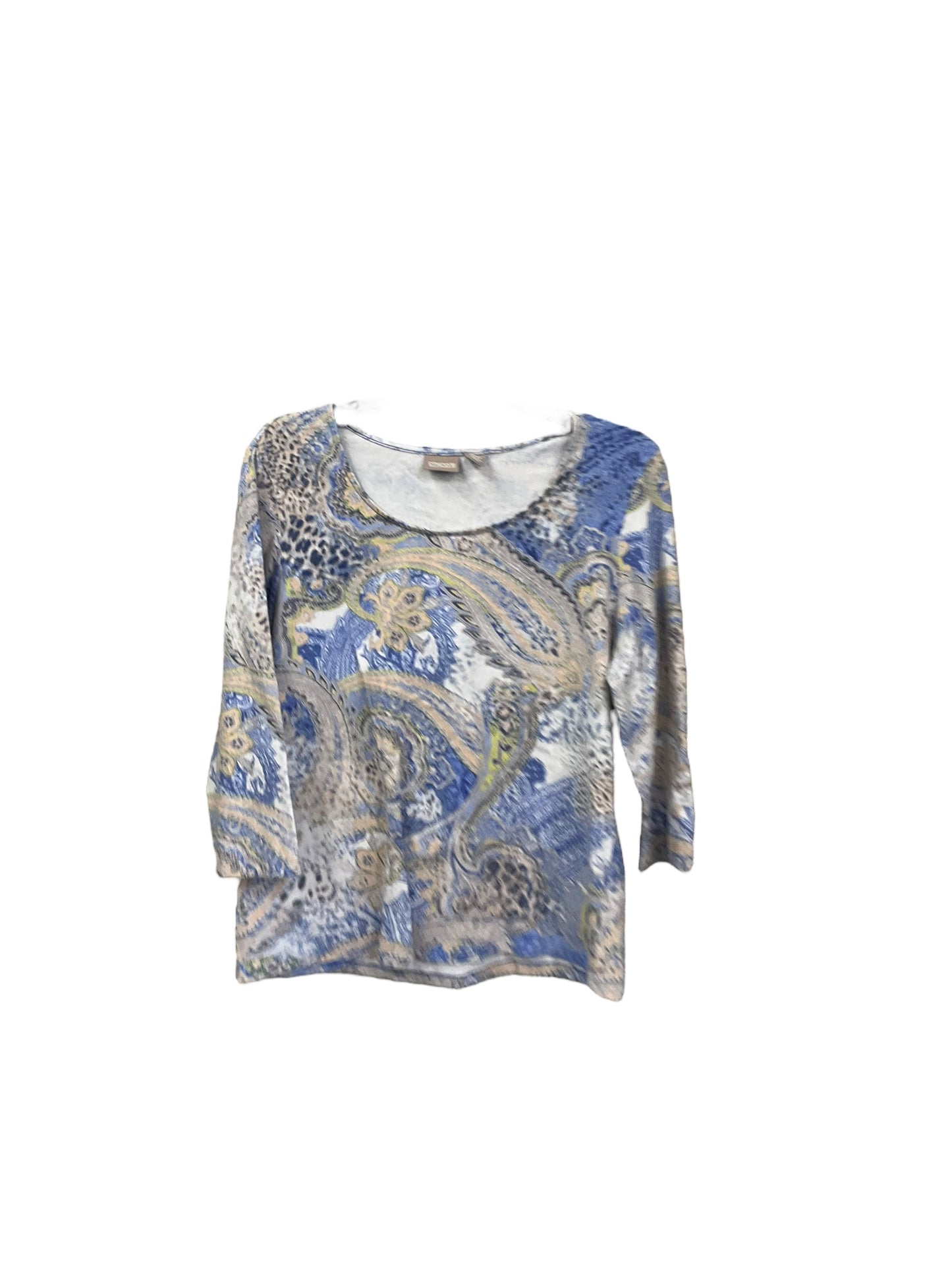 Top 3/4 Sleeve By Chicos In Paisley Print, Size: L