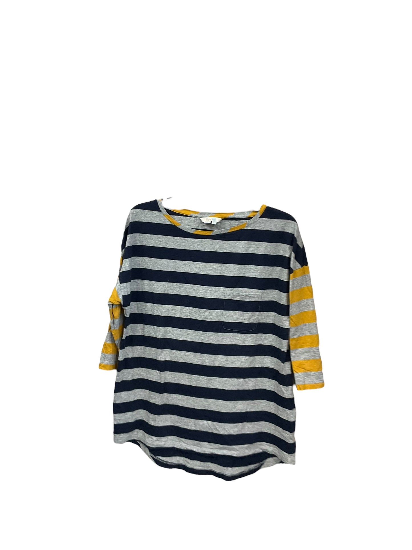 Top 3/4 Sleeve By Boden In Striped Pattern, Size: M