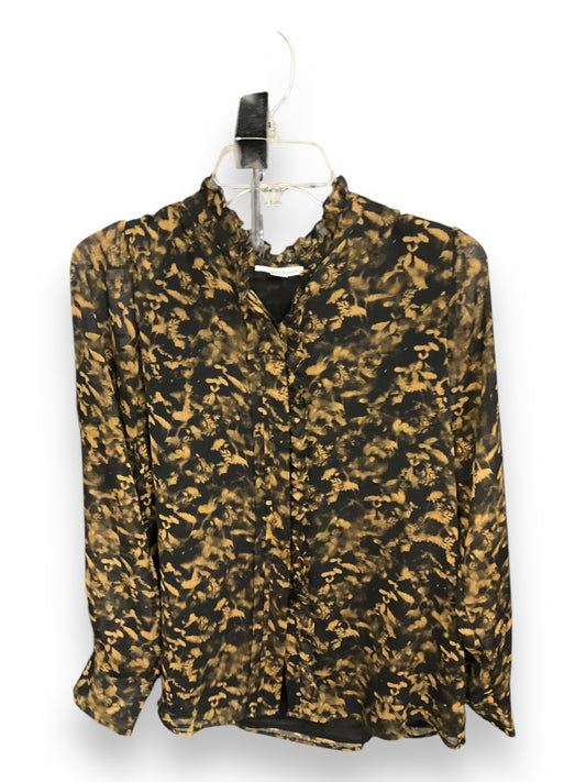 Blouse Long Sleeve By Calvin Klein In Animal Print, Size: M