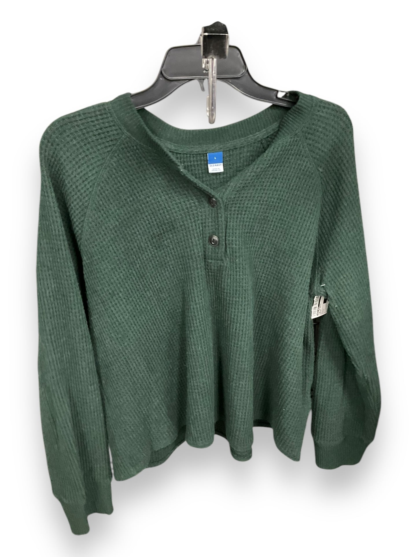 Top Long Sleeve Basic By Old Navy In Green, Size: L