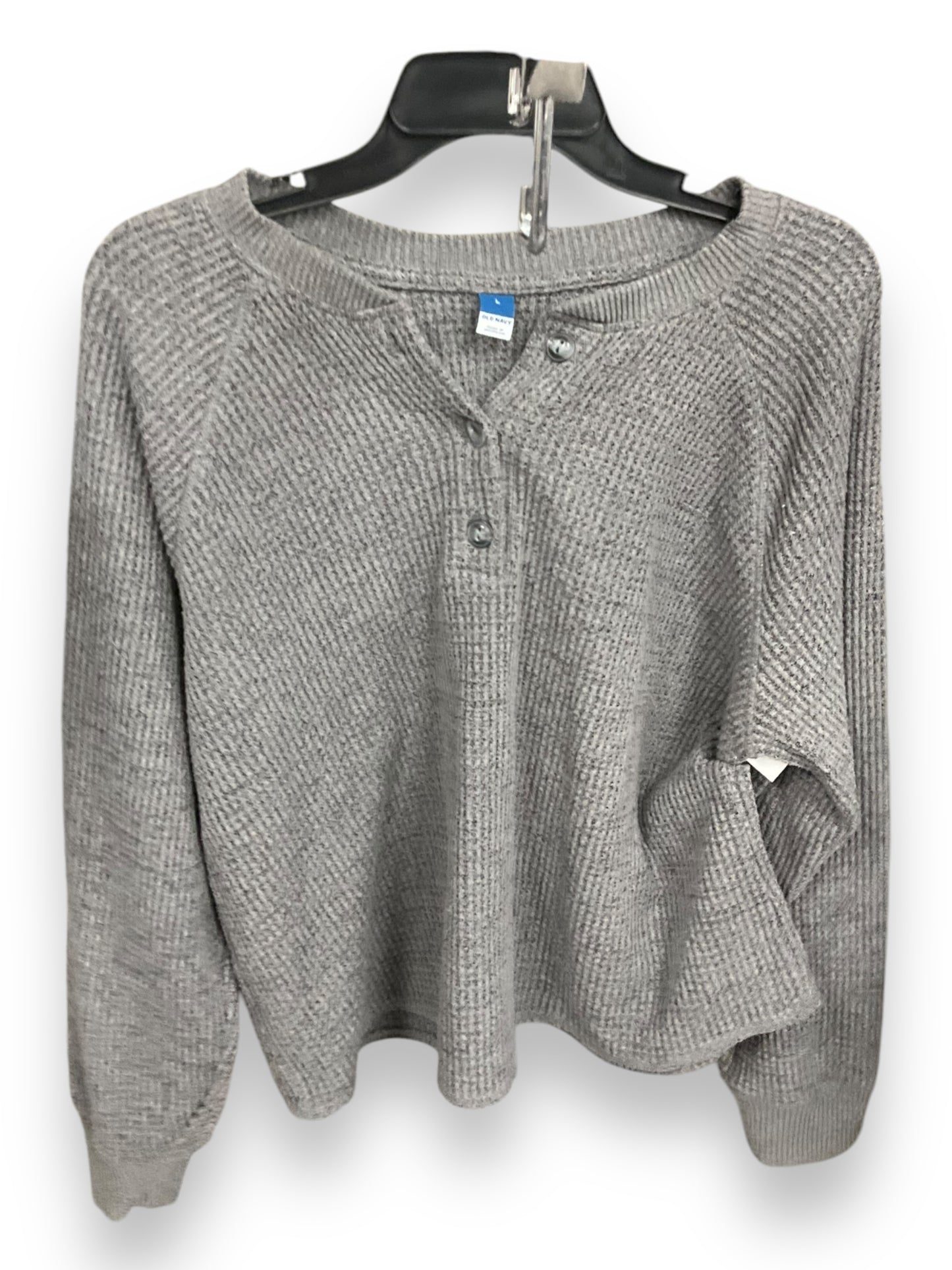 Top Long Sleeve Basic By Old Navy In Grey, Size: L