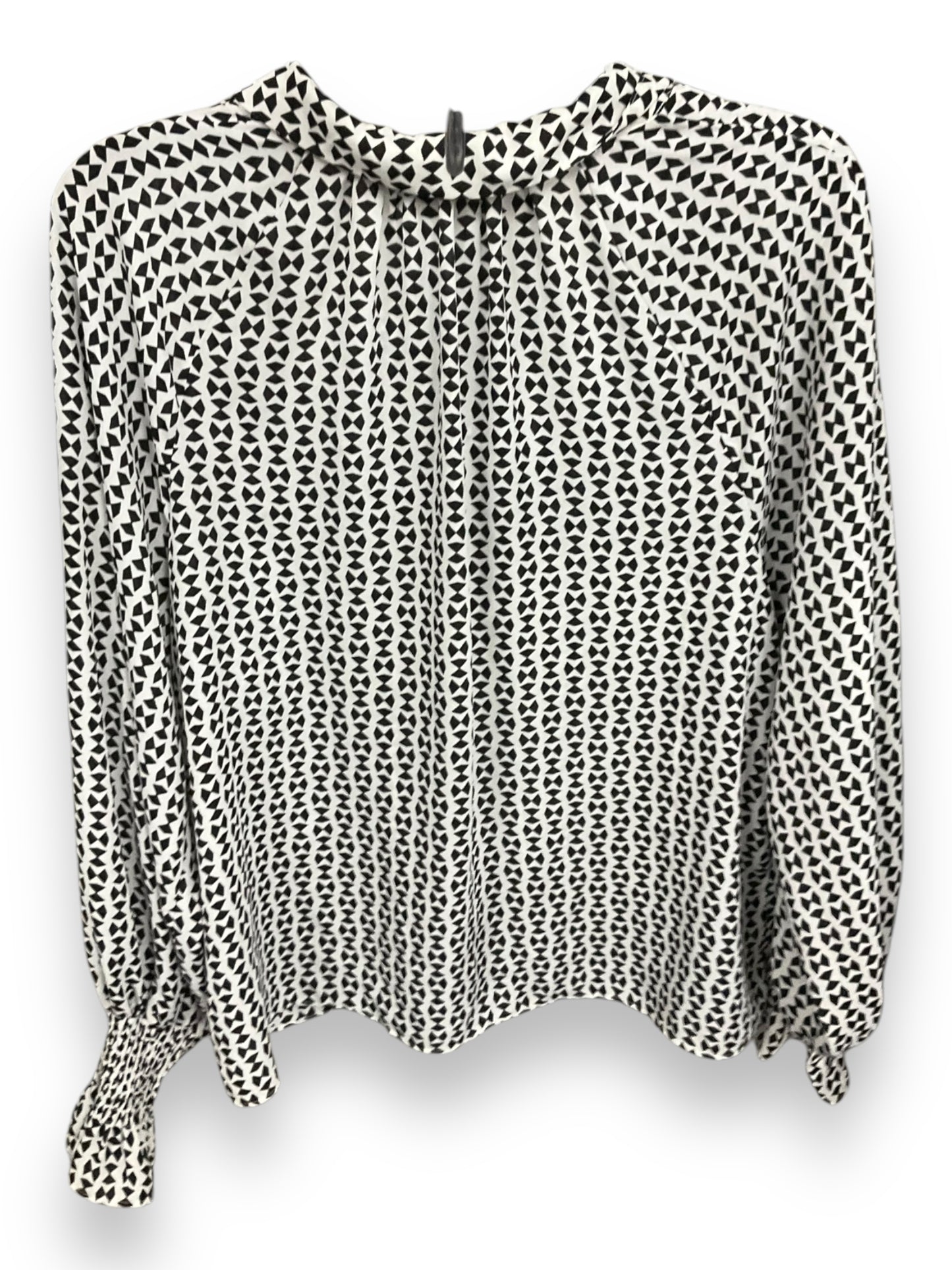 Blouse Long Sleeve By Worthington In Black & White, Size: L