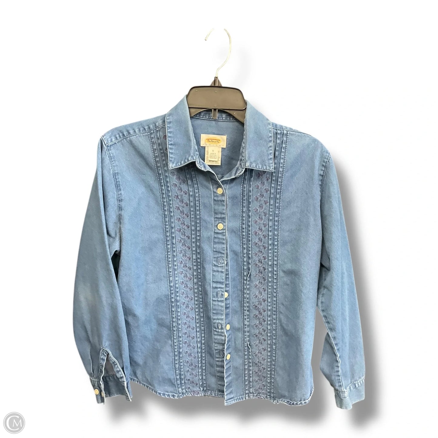 Blouse Long Sleeve By Talbots In Blue, Size: M