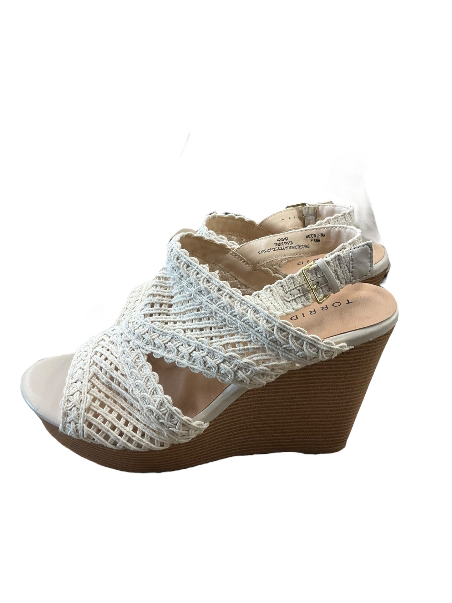 Sandals Heels Wedge By Torrid In Ivory, Size: 11.5