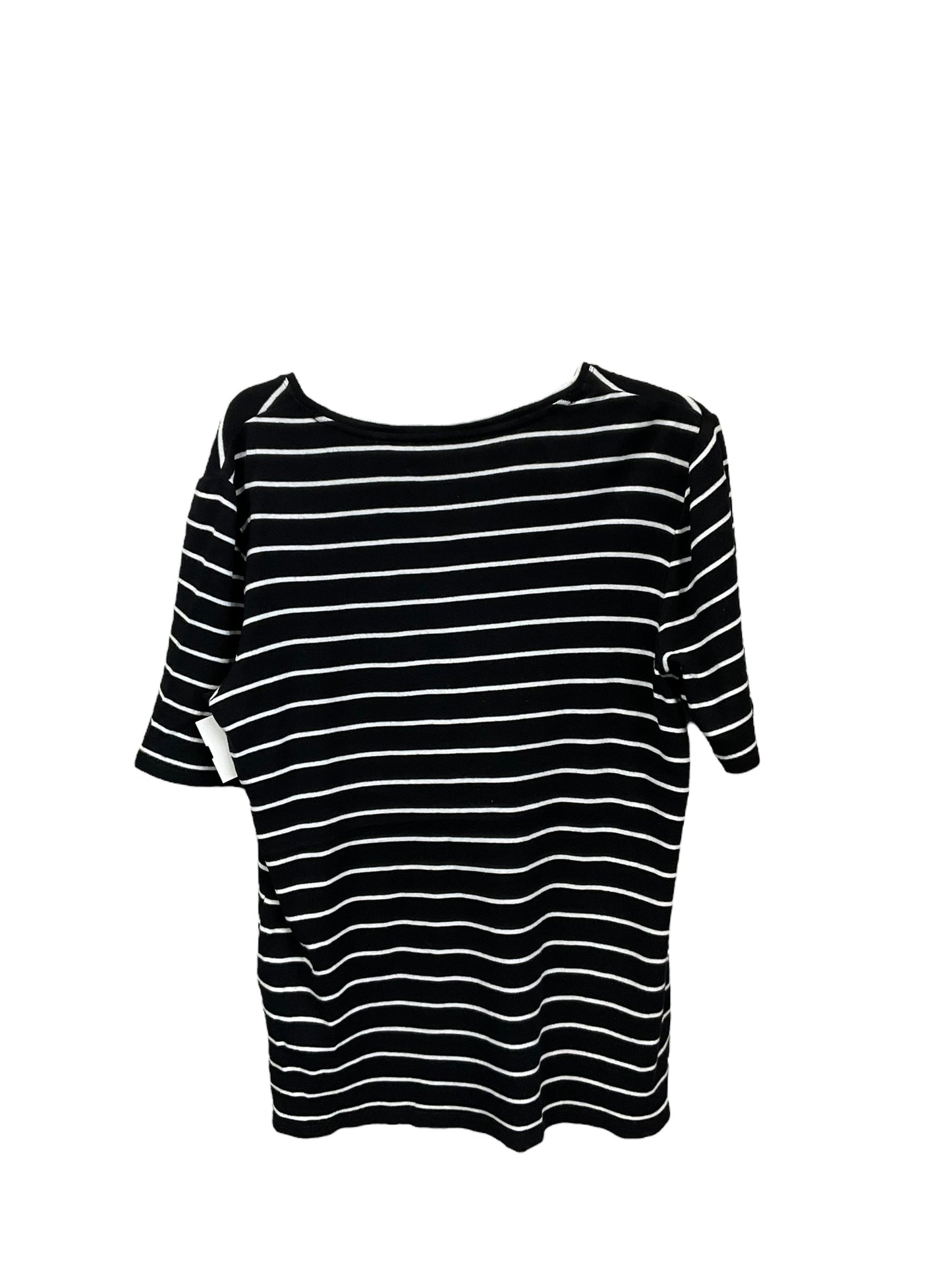 Top Short Sleeve By Chicos In Black & White, Size: L