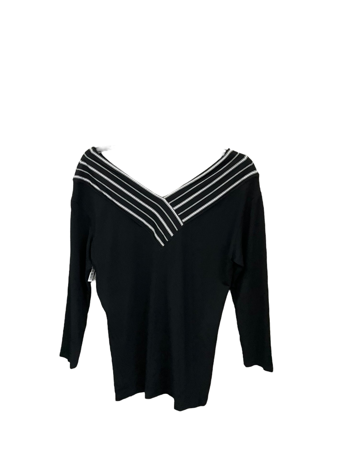 Top 3/4 Sleeve By Chicos In Black, Size: S