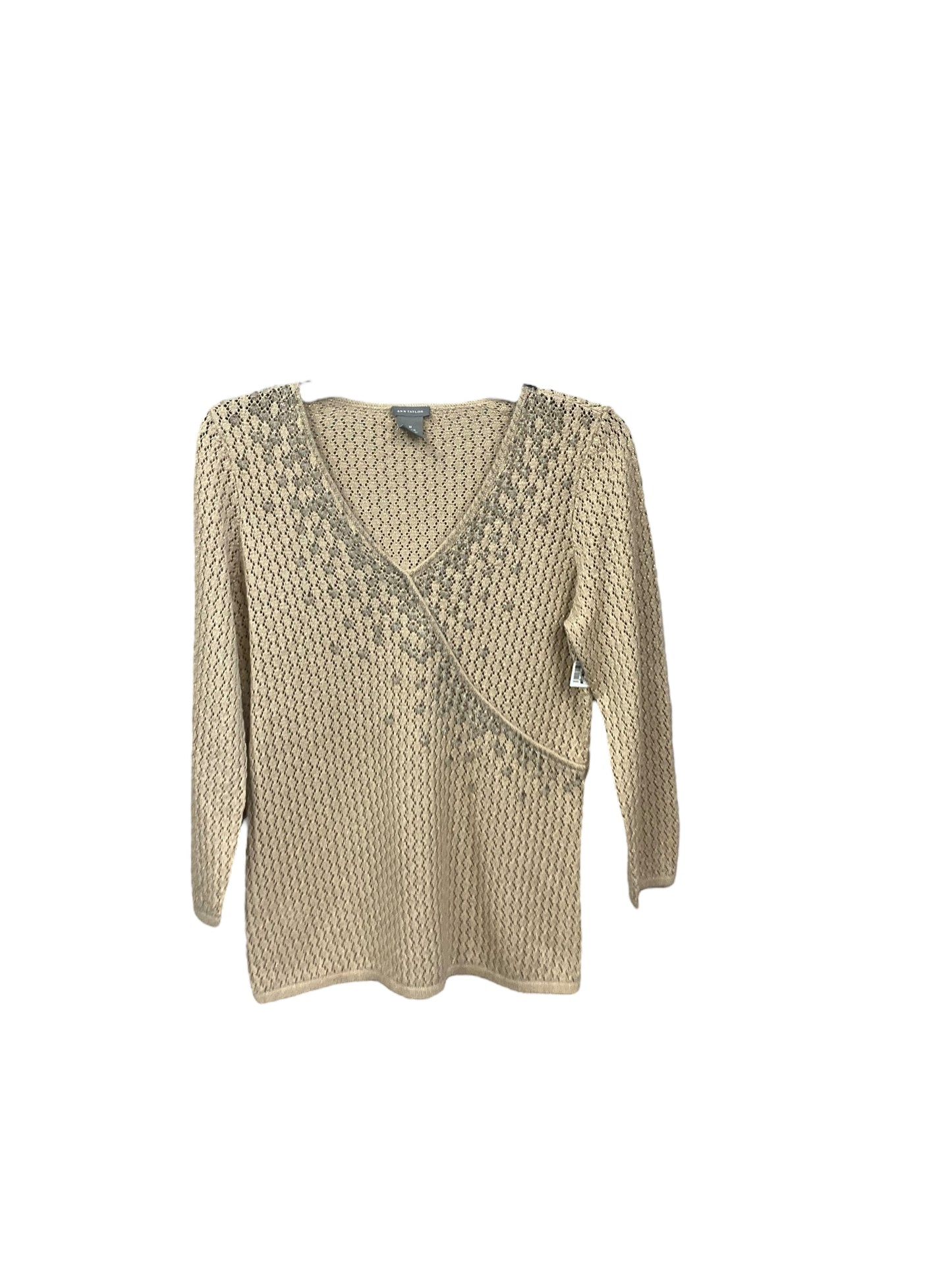 Top Long Sleeve By Ann Taylor In Gold, Size: M