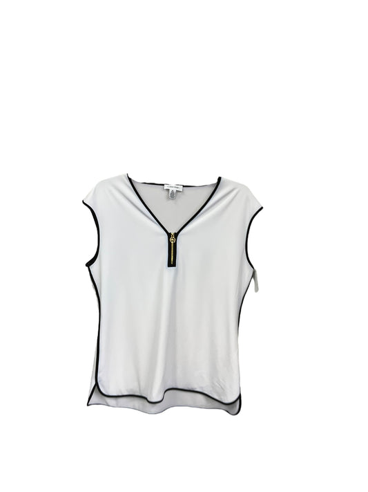 Top 3/4 Sleeve By Calvin Klein In Black & White, Size: M