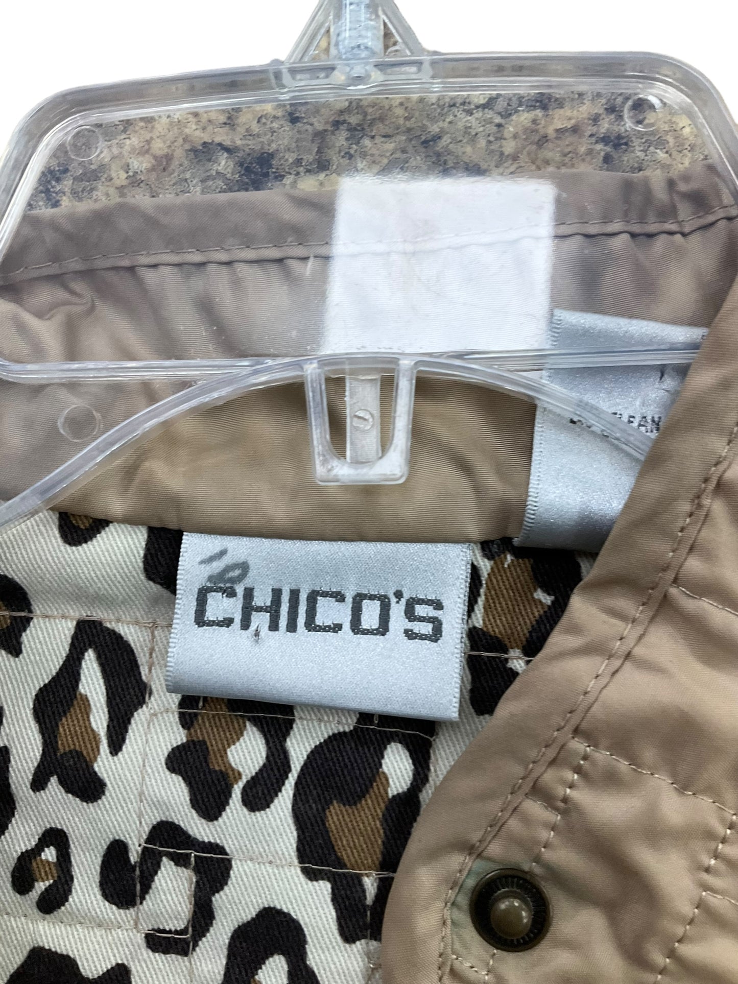 Jacket Puffer & Quilted By Chicos In Beige, Size: L