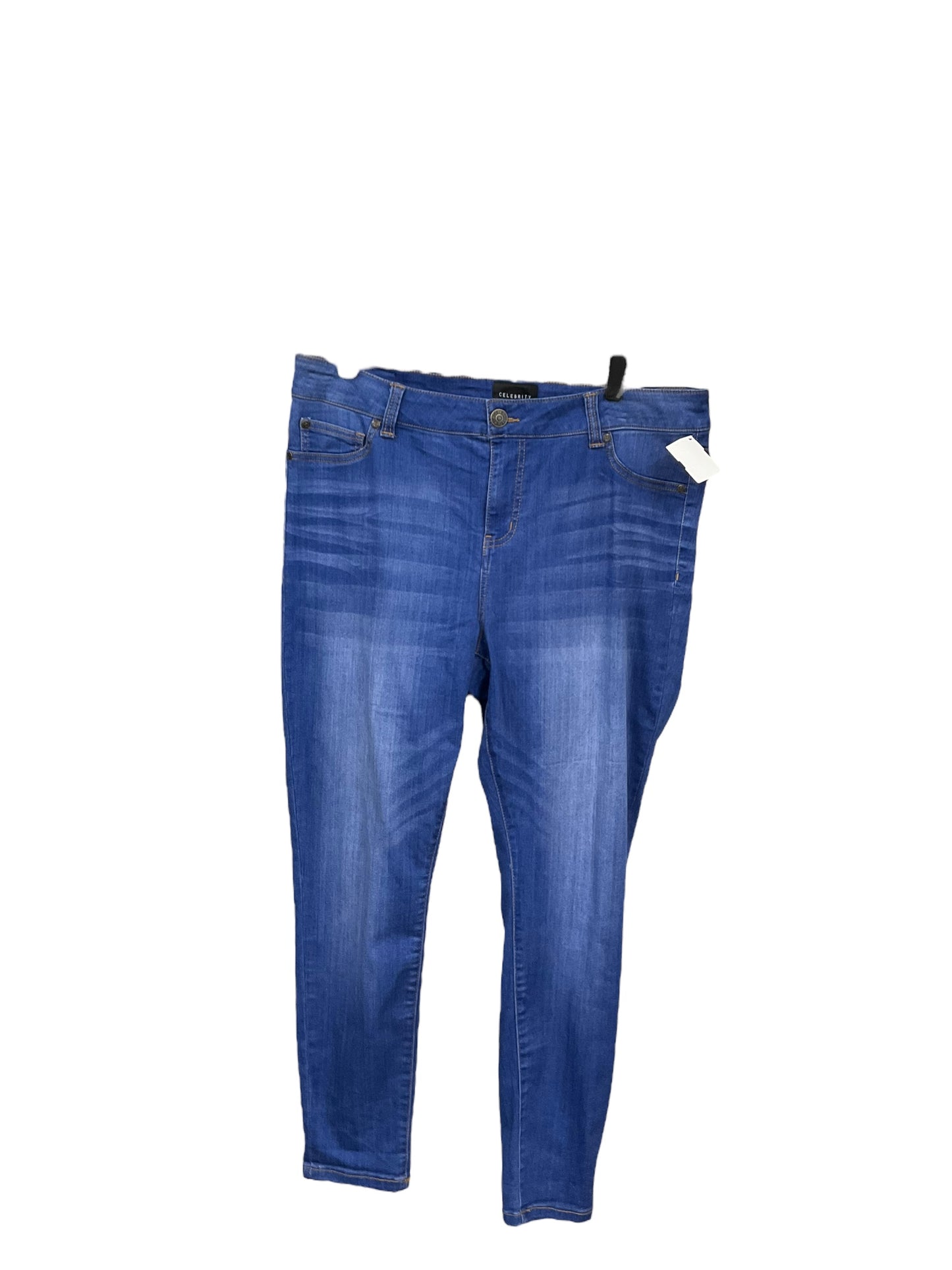 Jeans Skinny By Celebrity Pink In Blue Denim, Size: 18