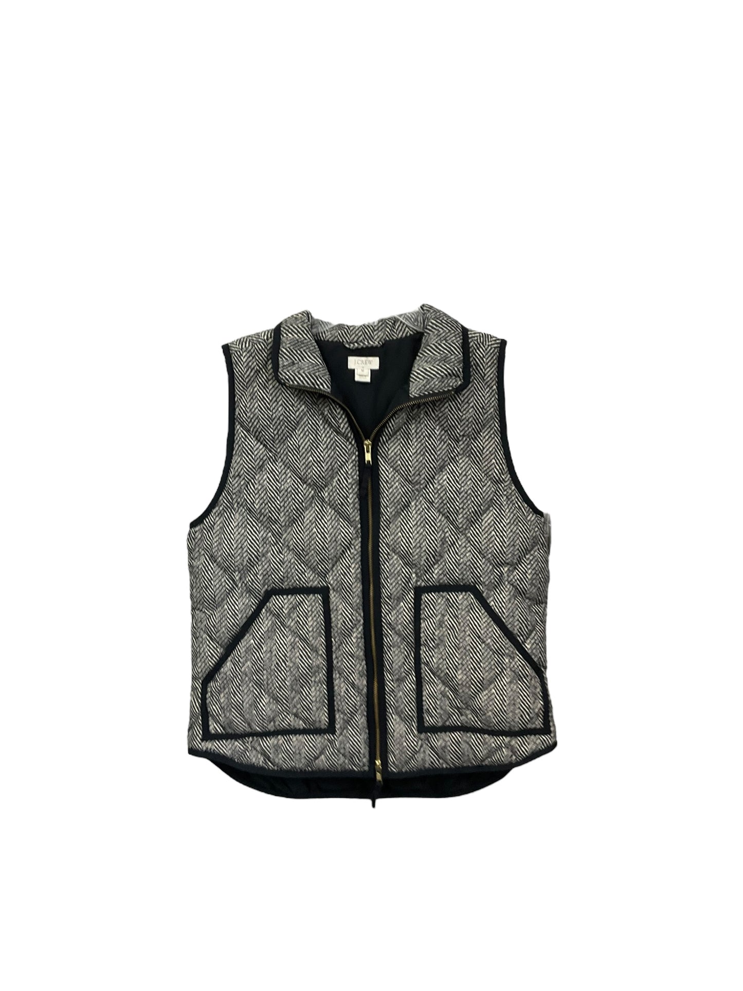 Vest Puffer & Quilted By J. Crew In Black & Grey, Size: M