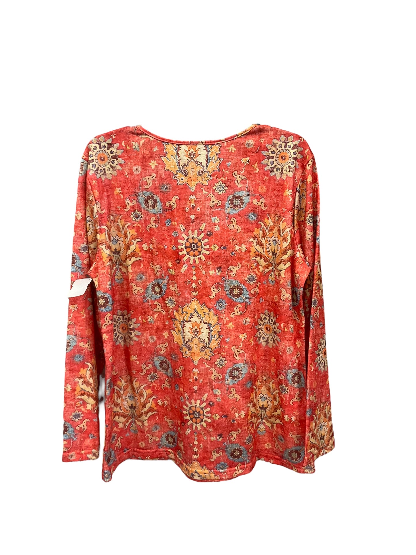 Top Long Sleeve By Clothes Mentor In Orange & Pink, Size: Xl