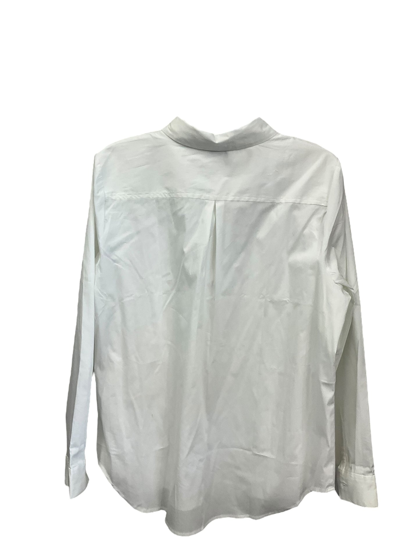 Blouse Long Sleeve By Nine West Apparel In White, Size: Xl