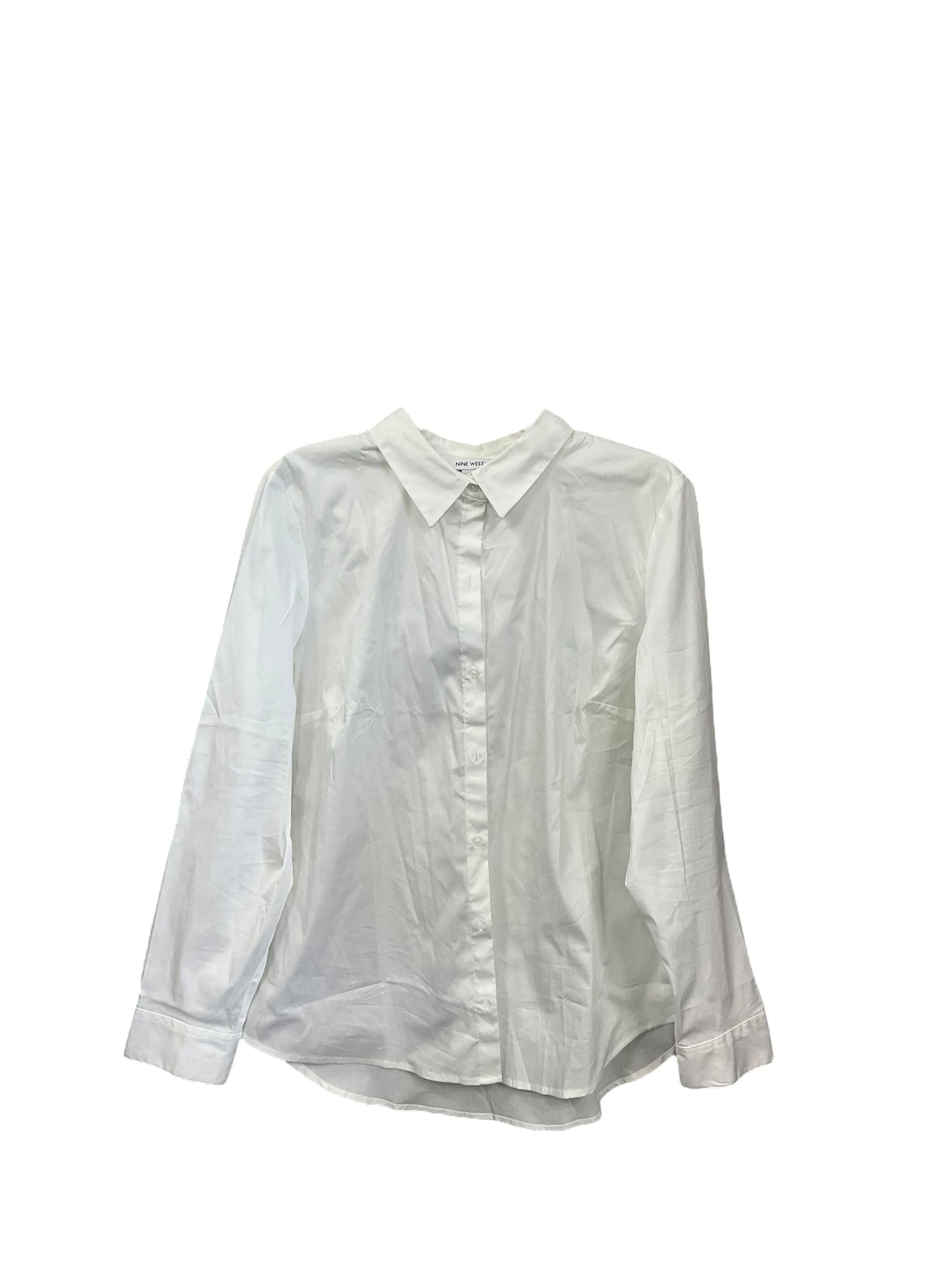 Blouse Long Sleeve By Nine West Apparel In White, Size: Xl