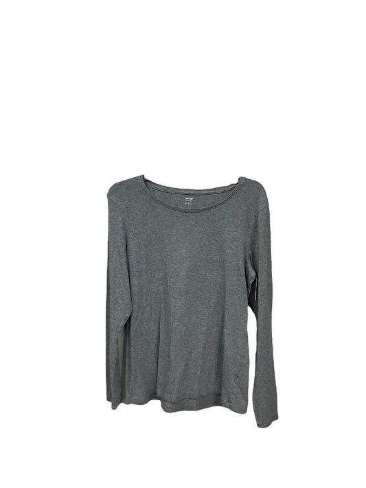 Top Long Sleeve Basic By Apt 9 In Grey, Size: L