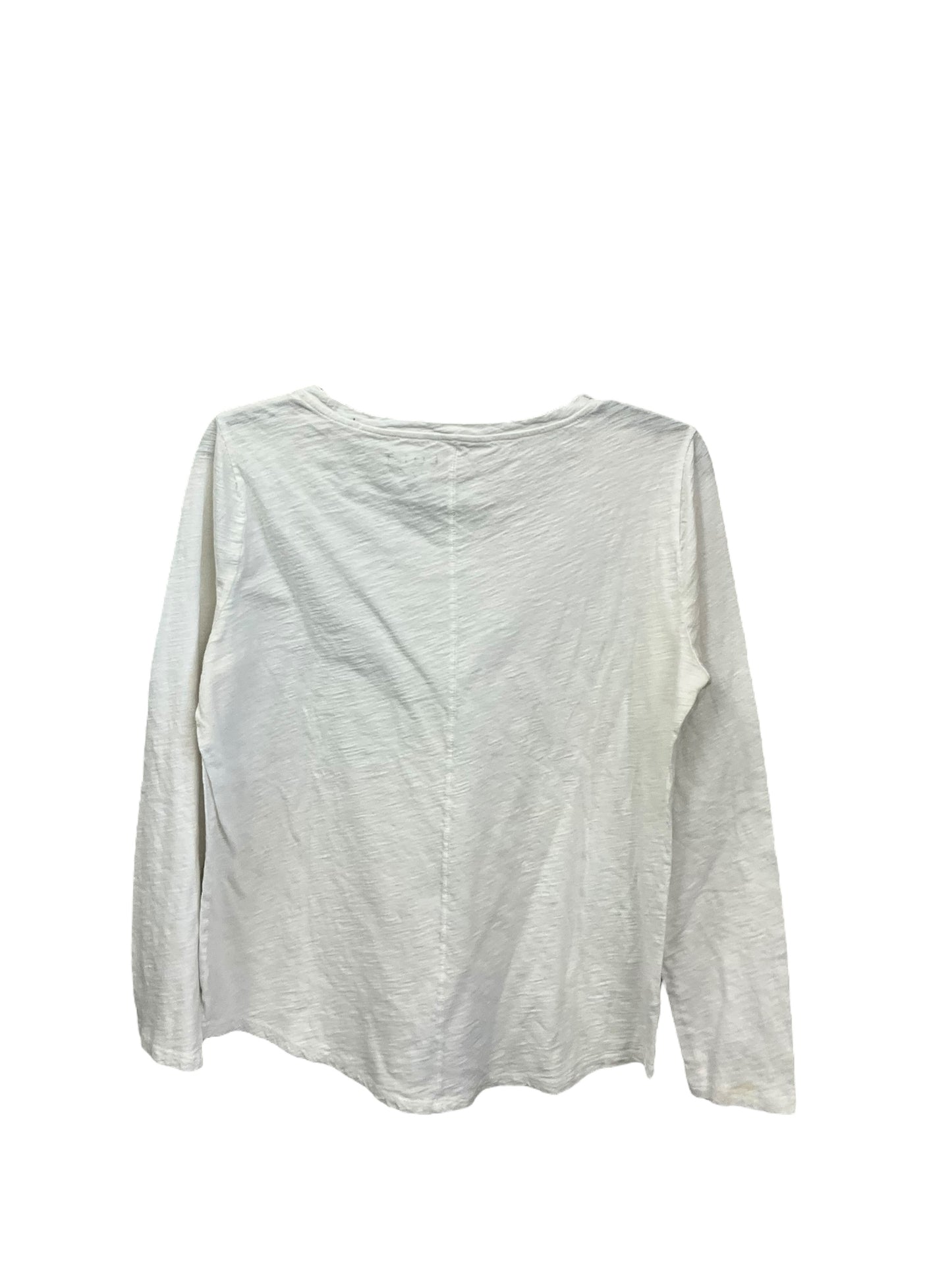 Top Long Sleeve Basic By Loft In White, Size: L