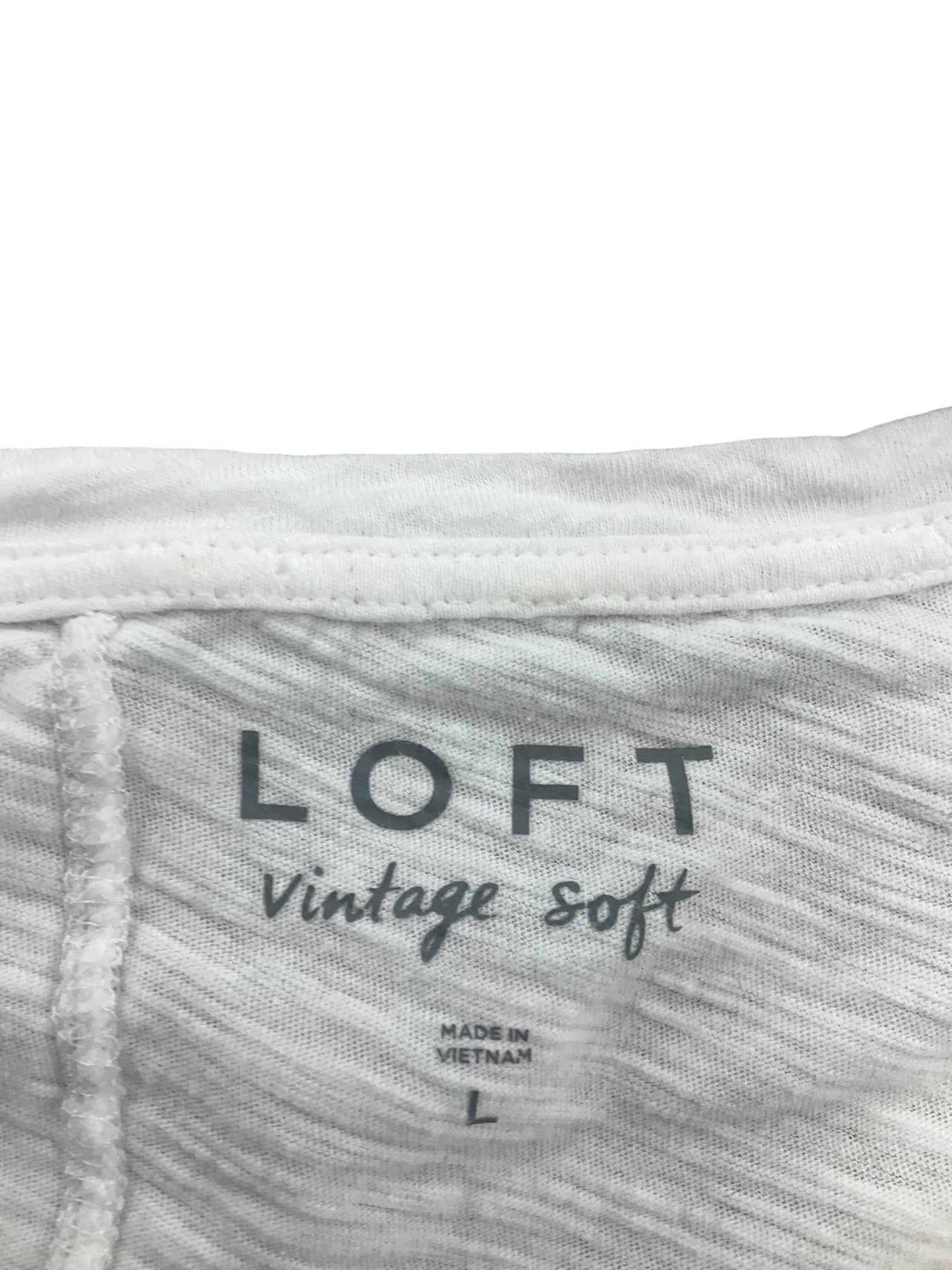 Top Long Sleeve Basic By Loft In White, Size: L