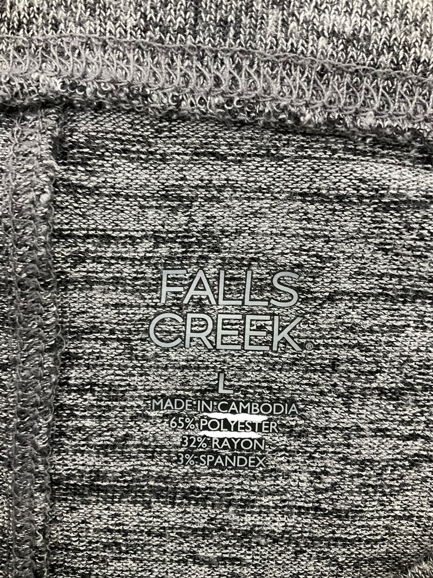 Top Long Sleeve By Falls Creek In Grey, Size: L