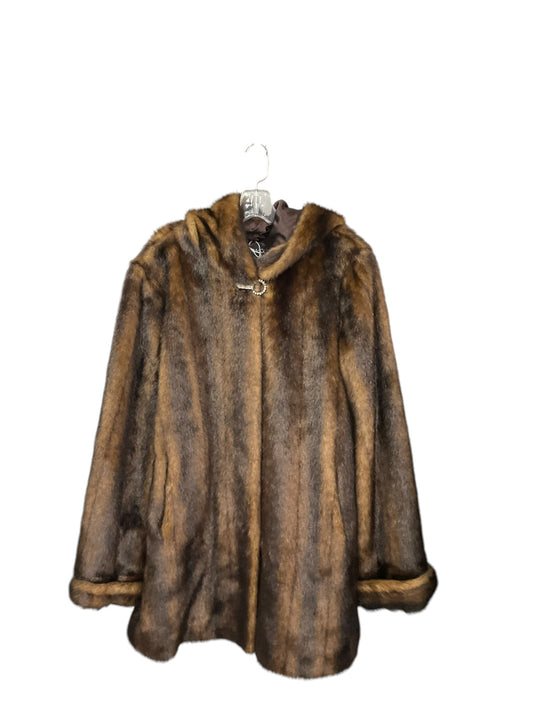 Coat Faux Fur & Sherpa By Pamela Mccoy In Brown, Size: L