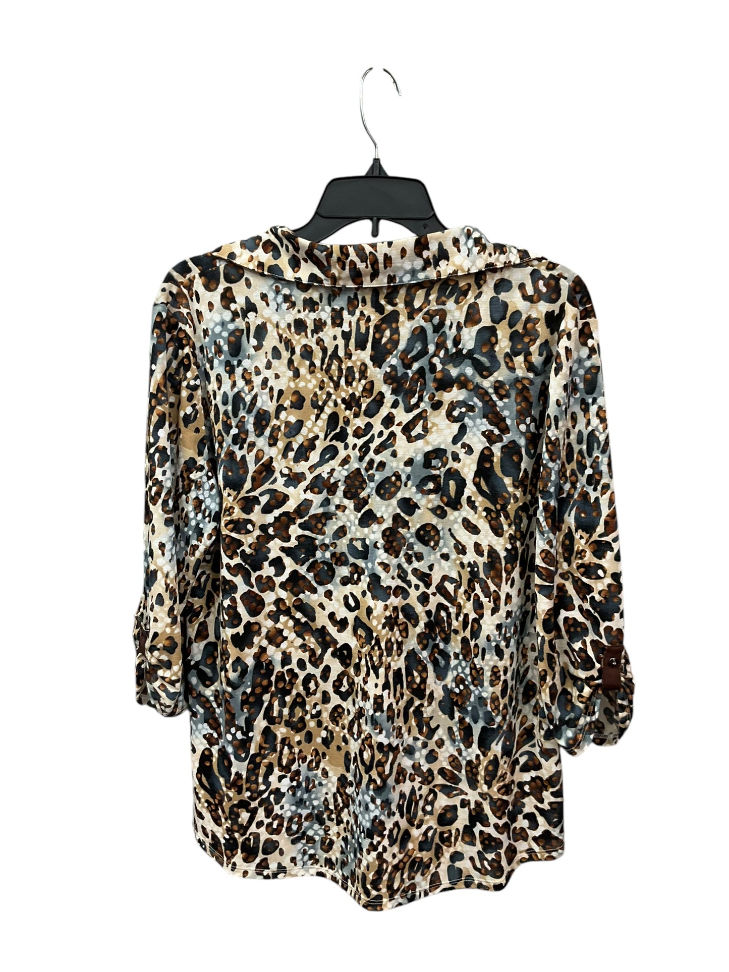 Blouse Long Sleeve By Clothes Mentor In Animal Print, Size: L