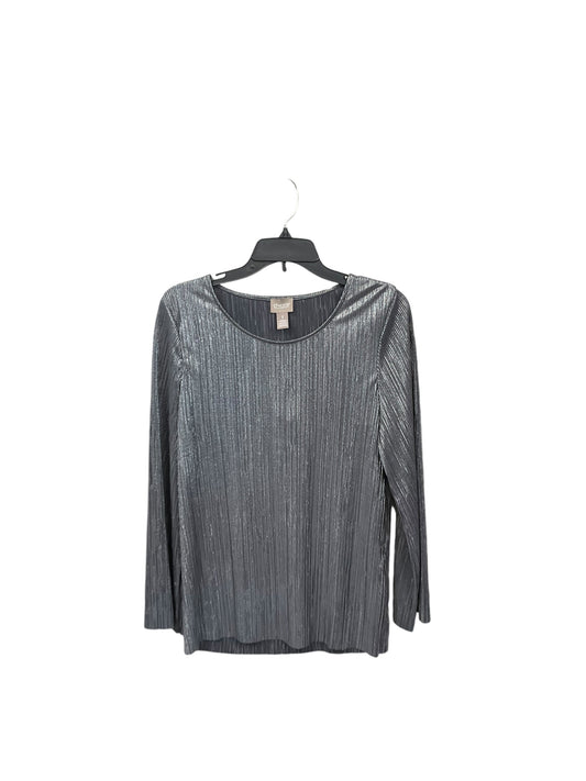 Top Long Sleeve By Chicos In Silver, Size: M