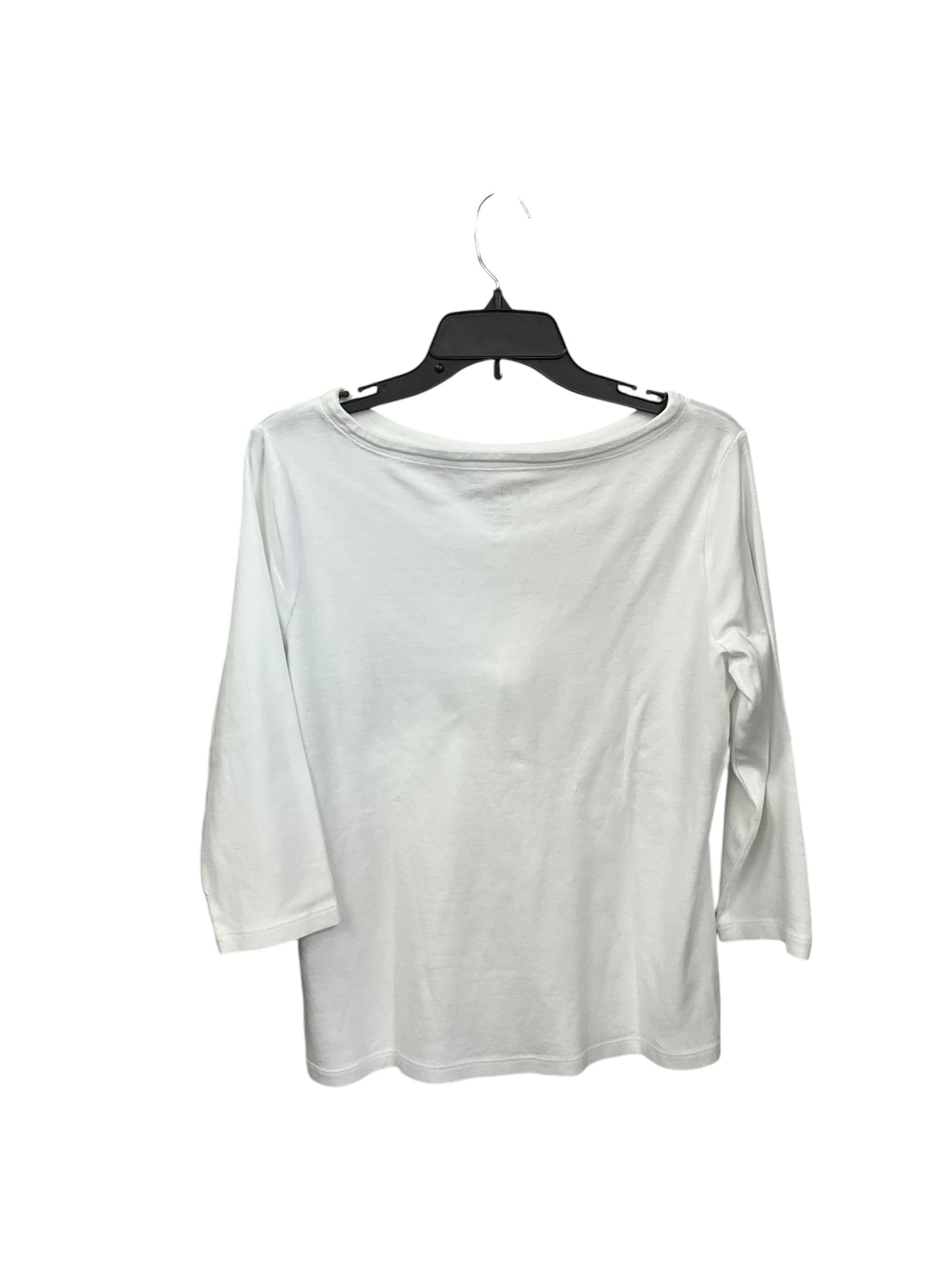 Top 3/4 Sleeve By Chicos In White, Size: M