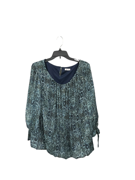 Top Long Sleeve By Westport In Blue, Size: 1x