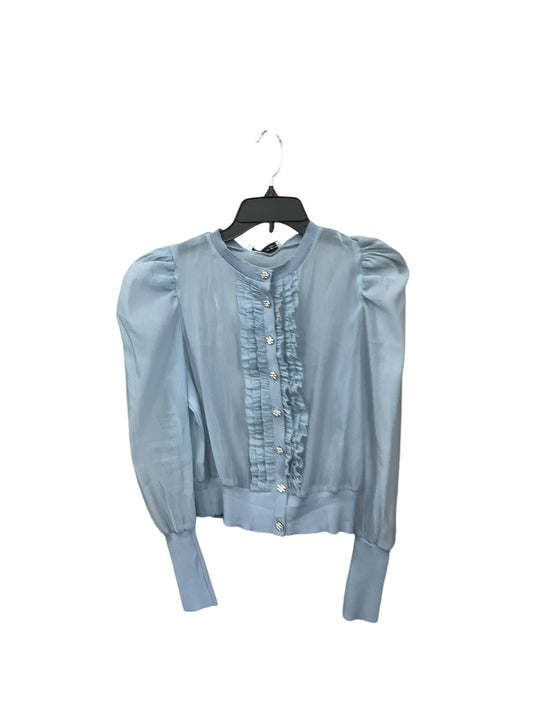 Blouse Long Sleeve By Zara In Blue, Size: L