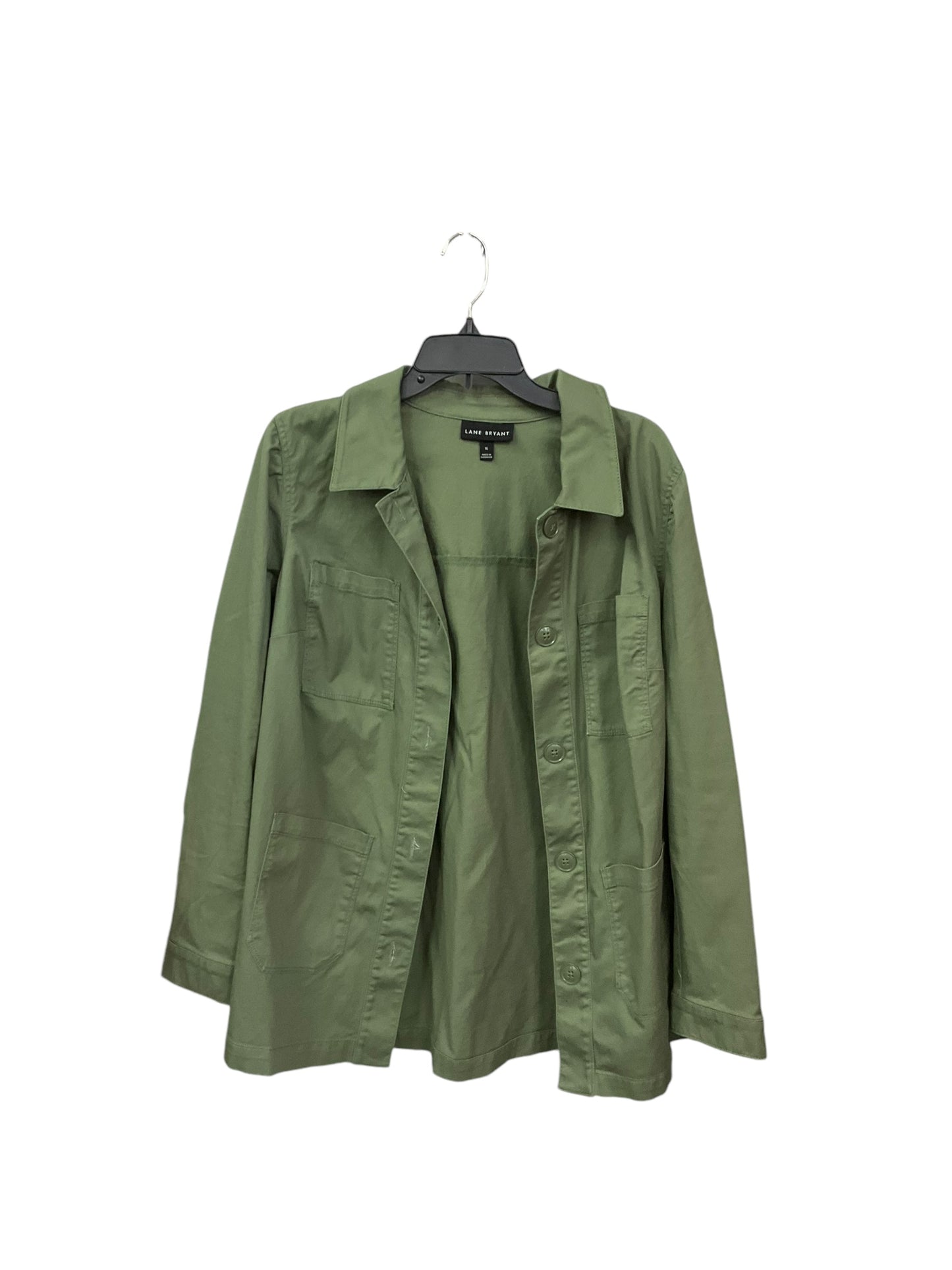 Jacket Shirt By Lane Bryant In Green, Size: Xl