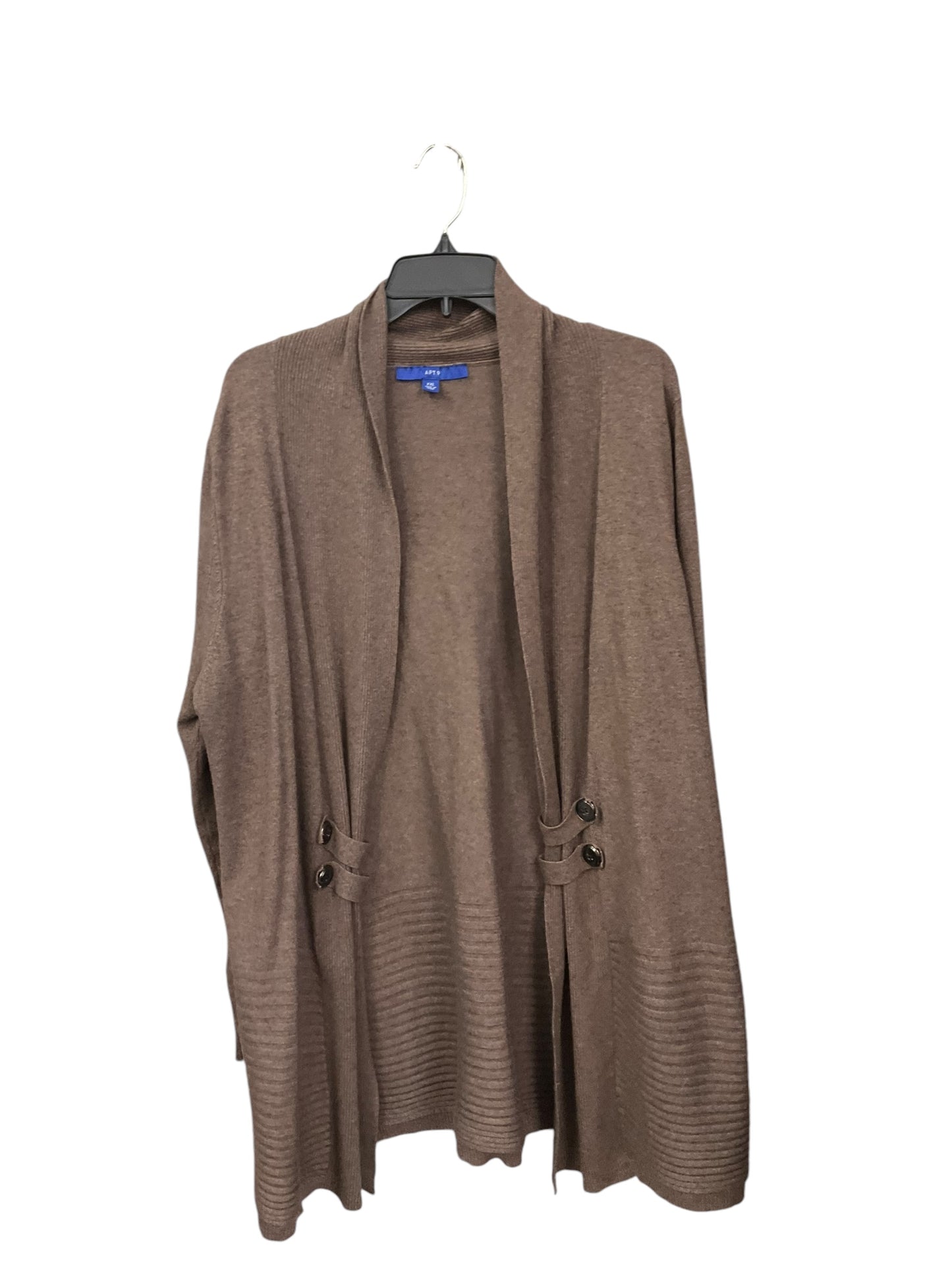 Cardigan By Apt 9 In Taupe, Size: 2x