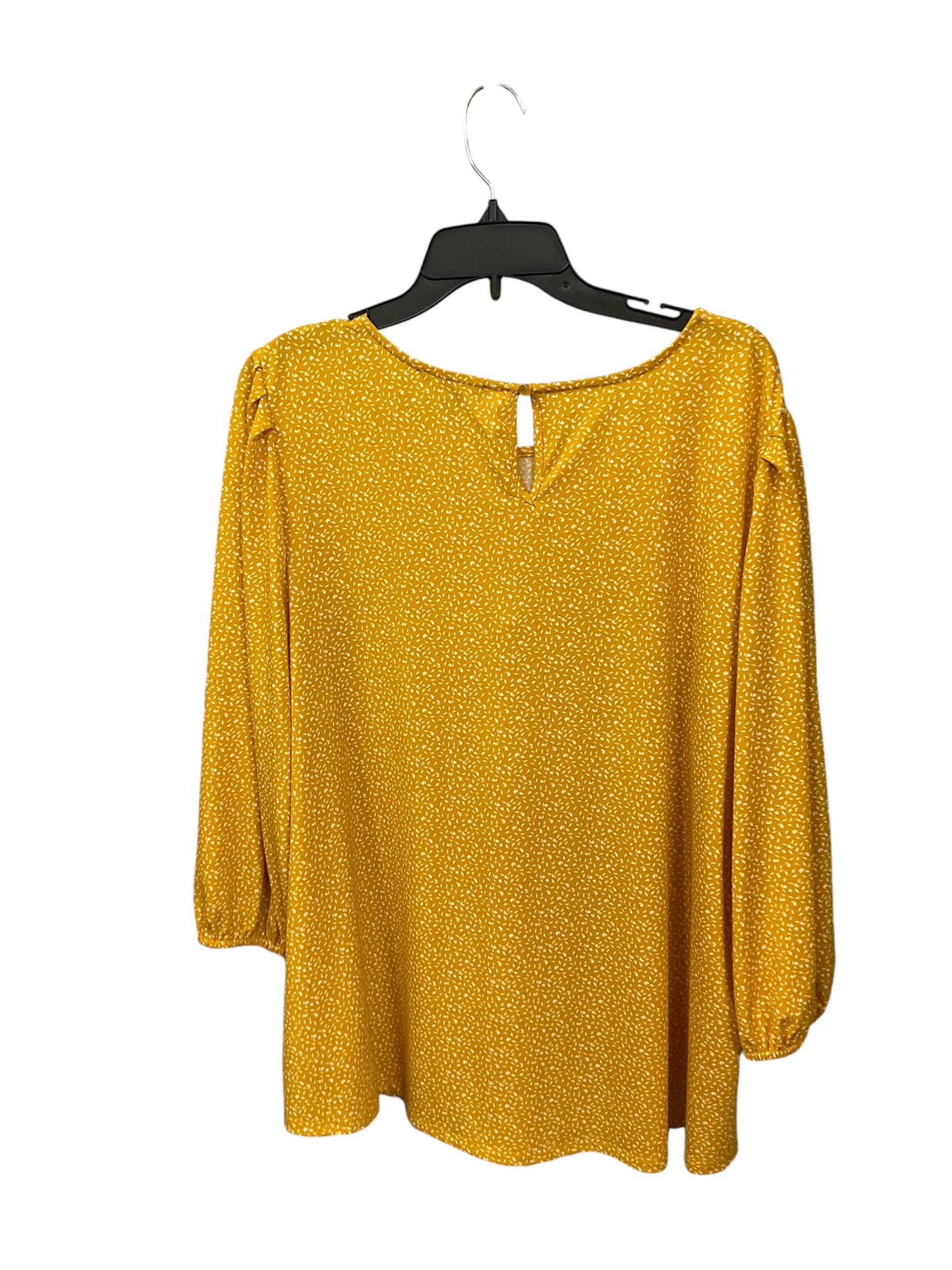 Top Long Sleeve By Adrianna Papell In Yellow, Size: 2x