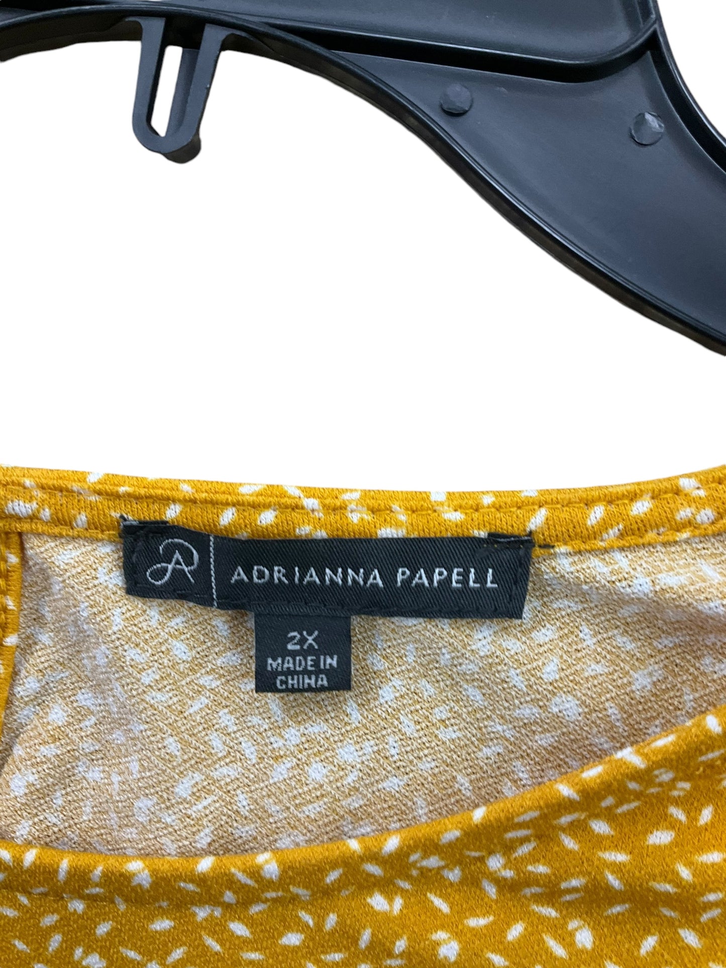 Top Long Sleeve By Adrianna Papell In Yellow, Size: 2x