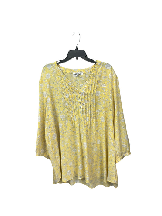 Blouse 3/4 Sleeve By Rose And Olive In Yellow, Size: 3x