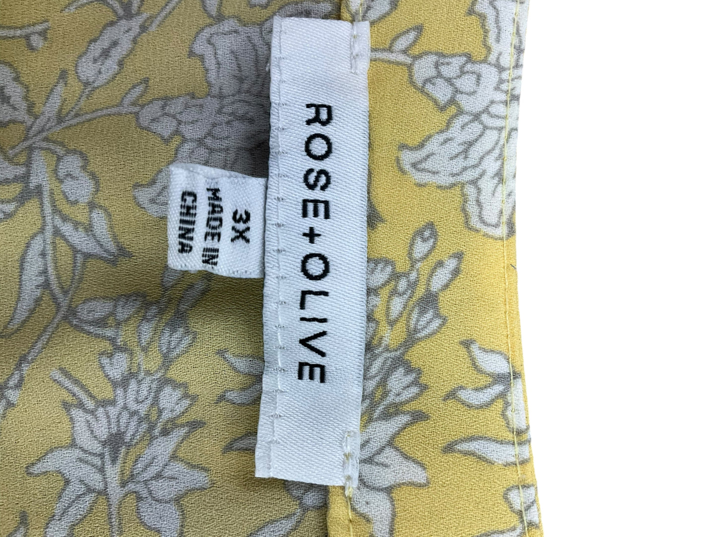 Blouse 3/4 Sleeve By Rose And Olive In Yellow, Size: 3x