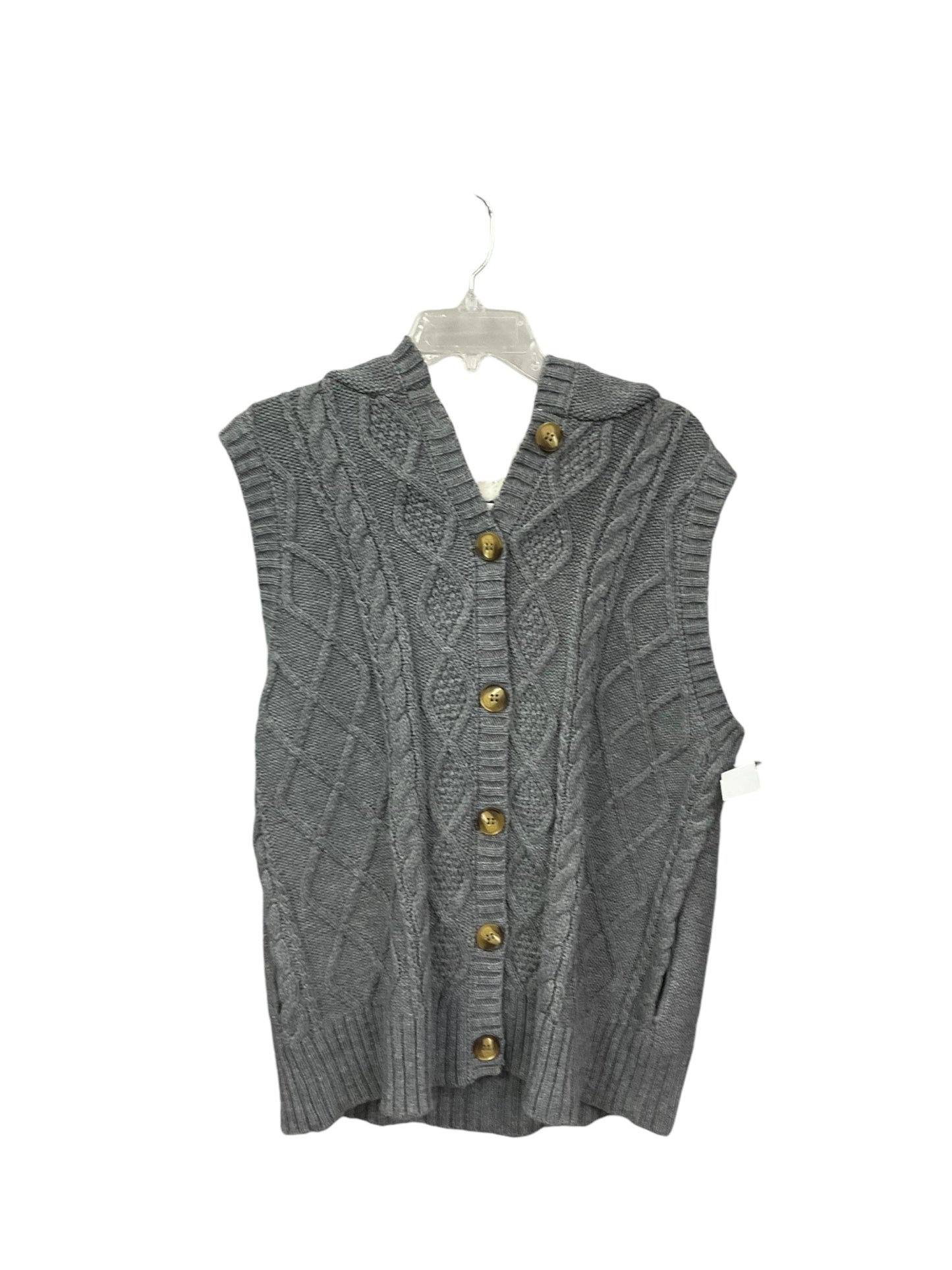 Vest Sweater By Clothes Mentor In Grey, Size: Xl