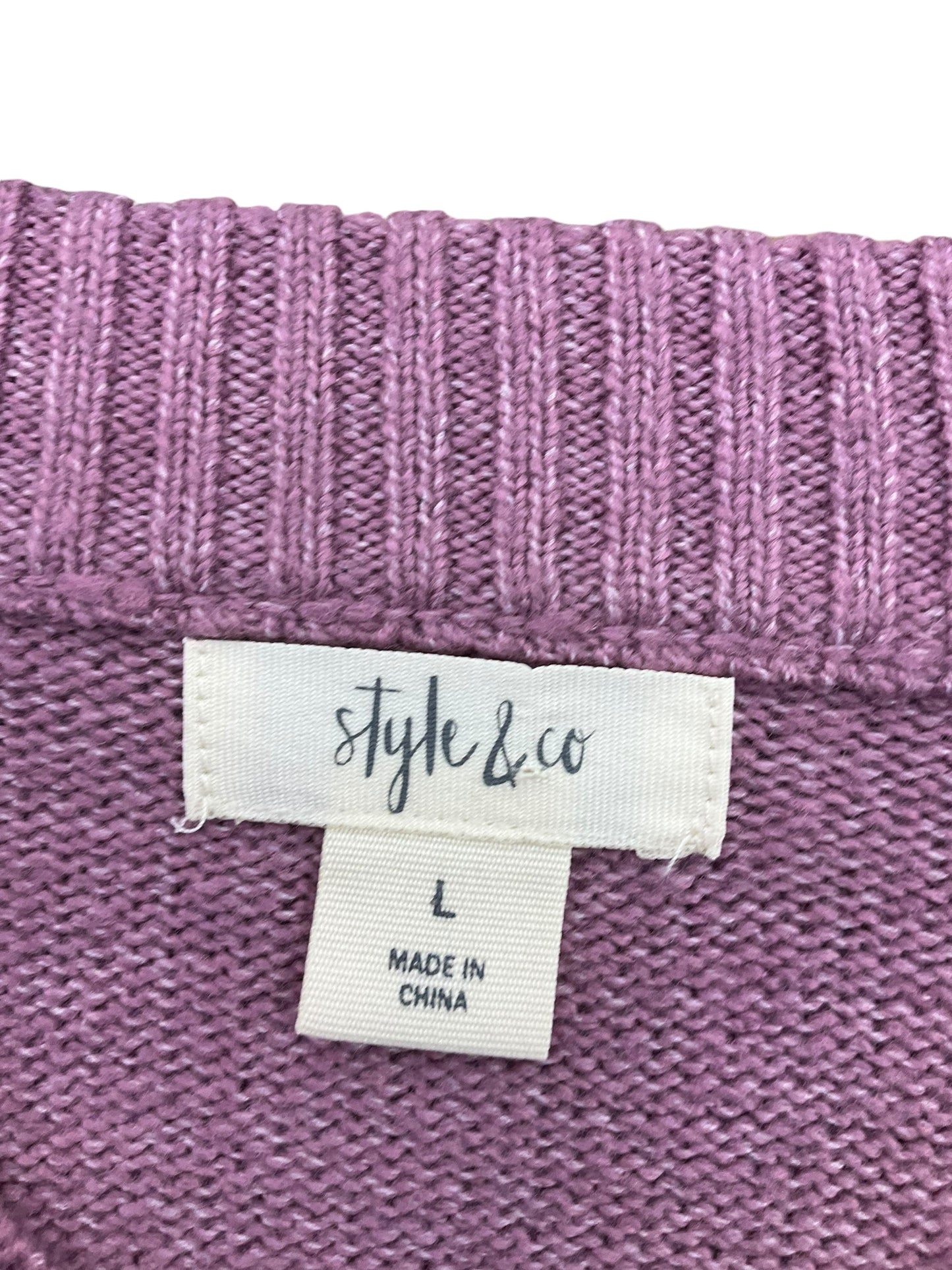 Sweater By Style And Company In Purple, Size: L