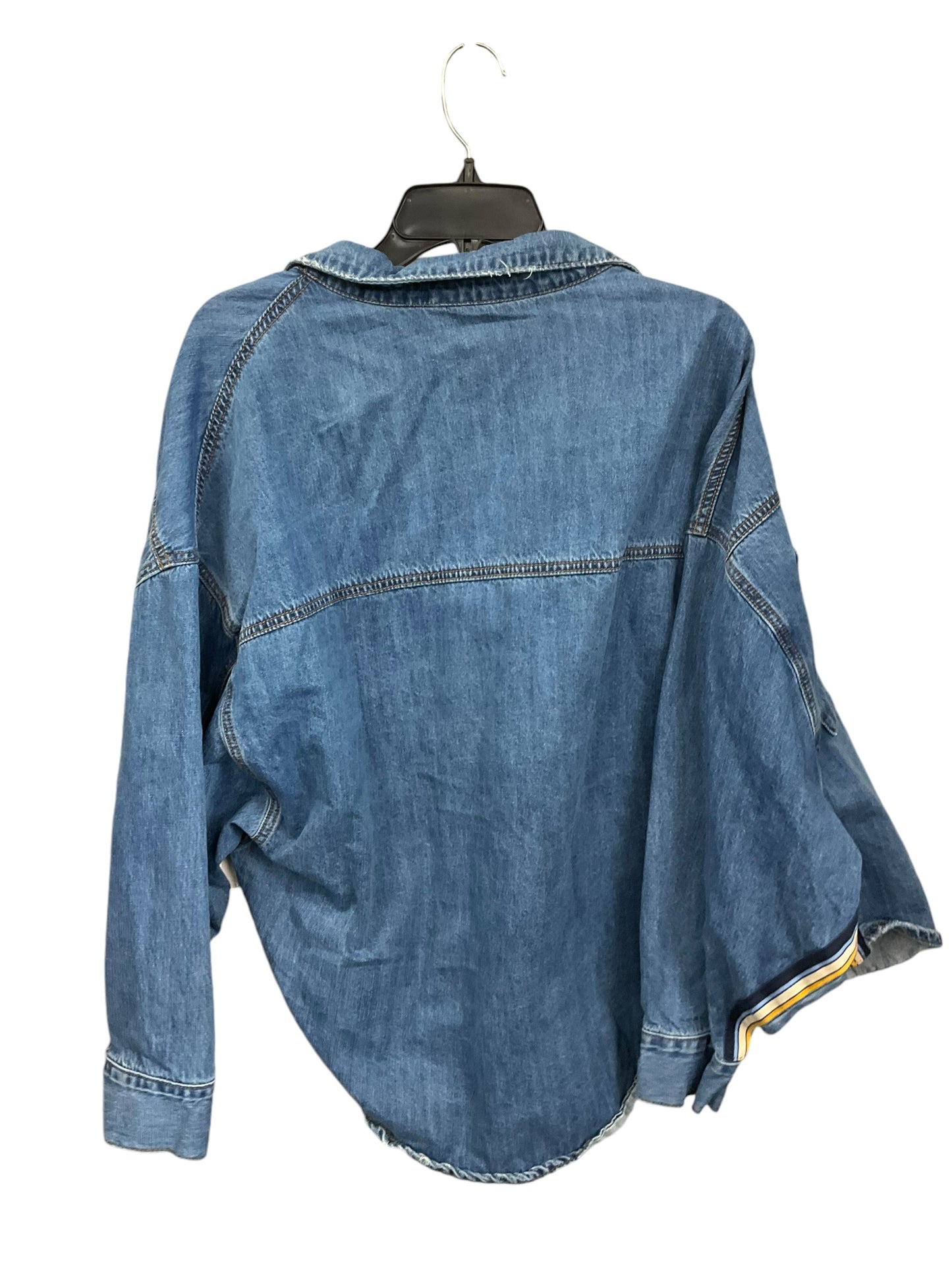 Jacket Shirt By Clothes Mentor In Blue Denim, Size: M