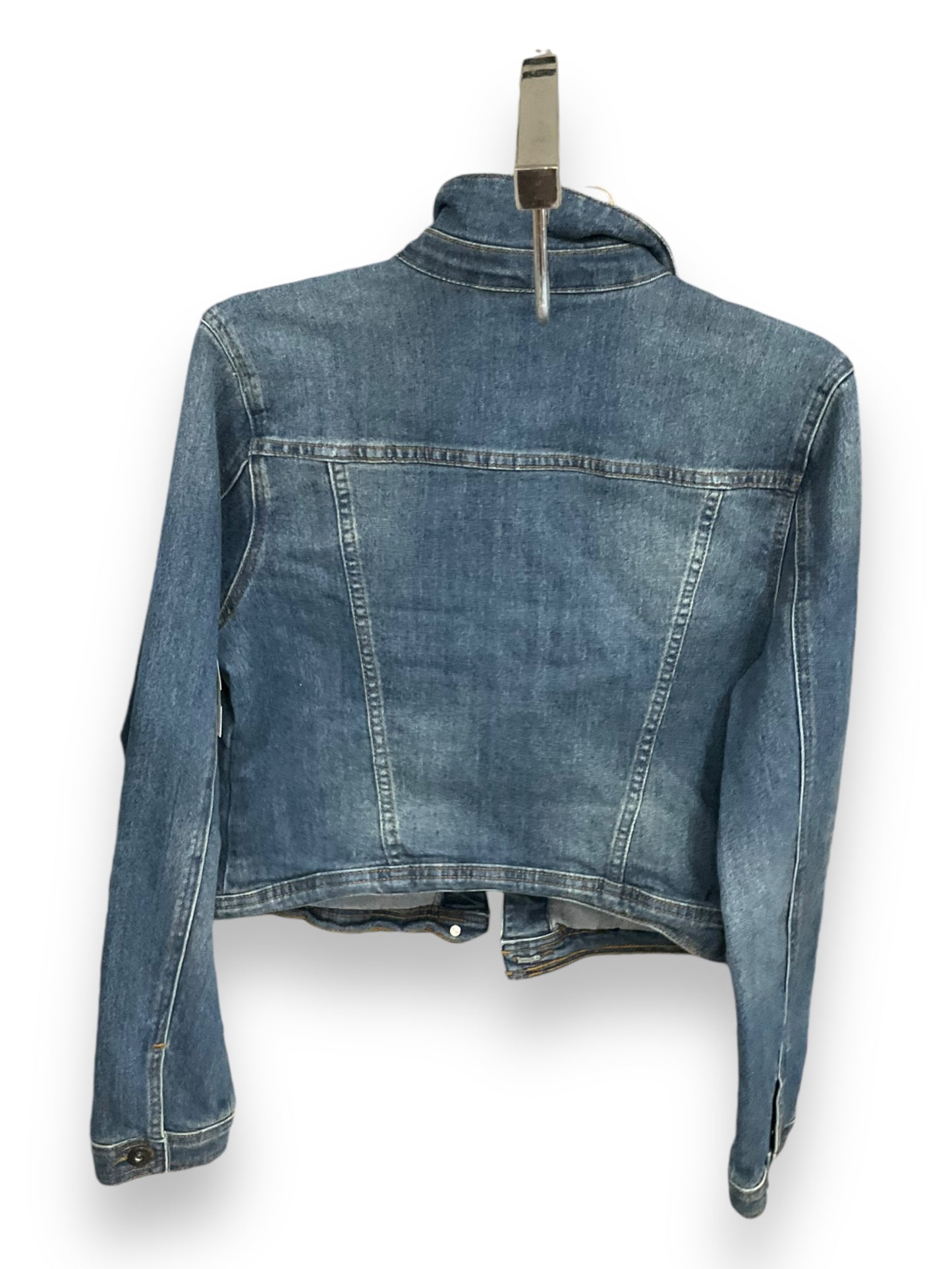 Jacket Denim By Just Fab In Blue Denim, Size: L