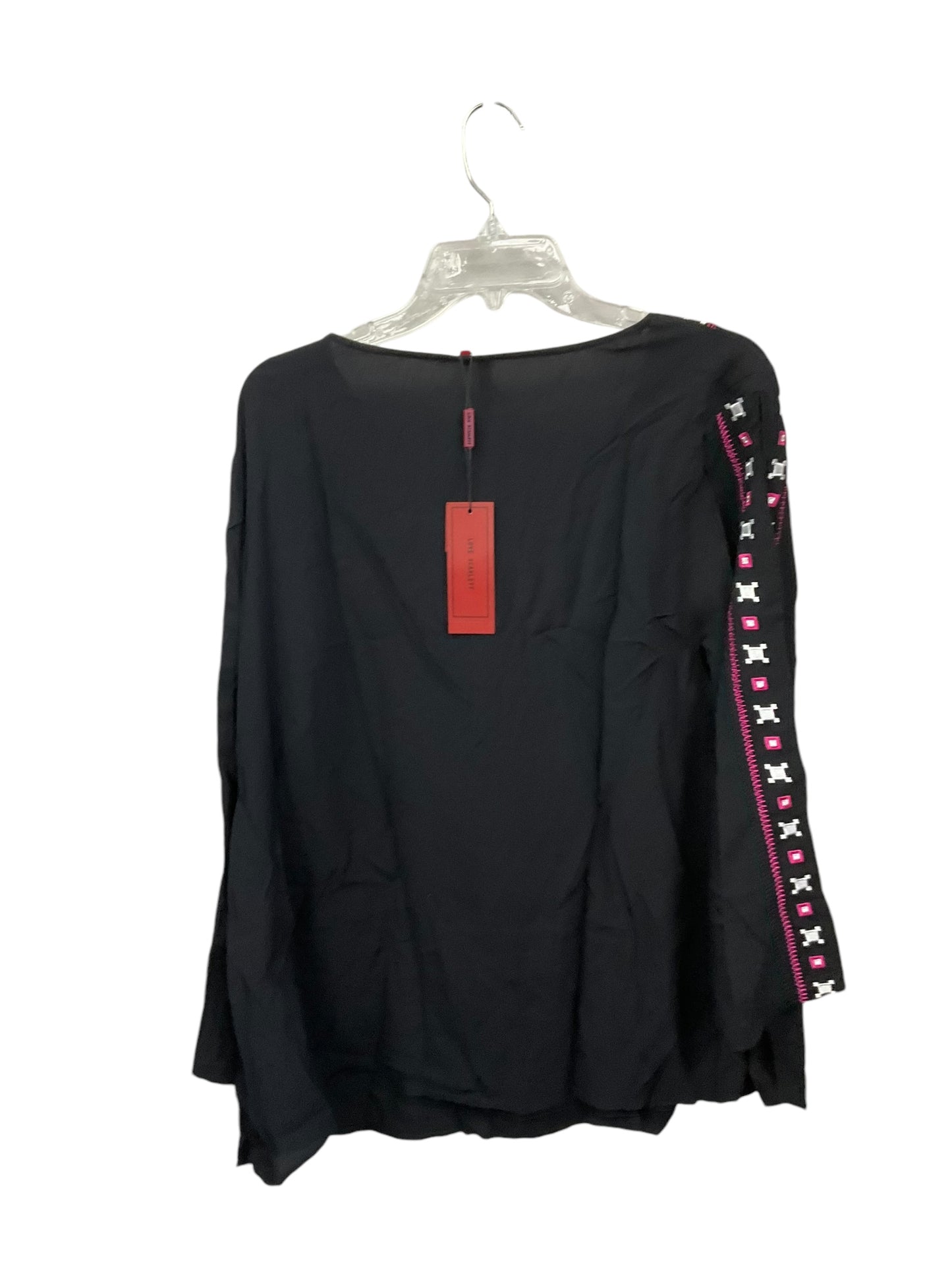 Top 3/4 Sleeve By Clothes Mentor In Black & Pink, Size: Xl